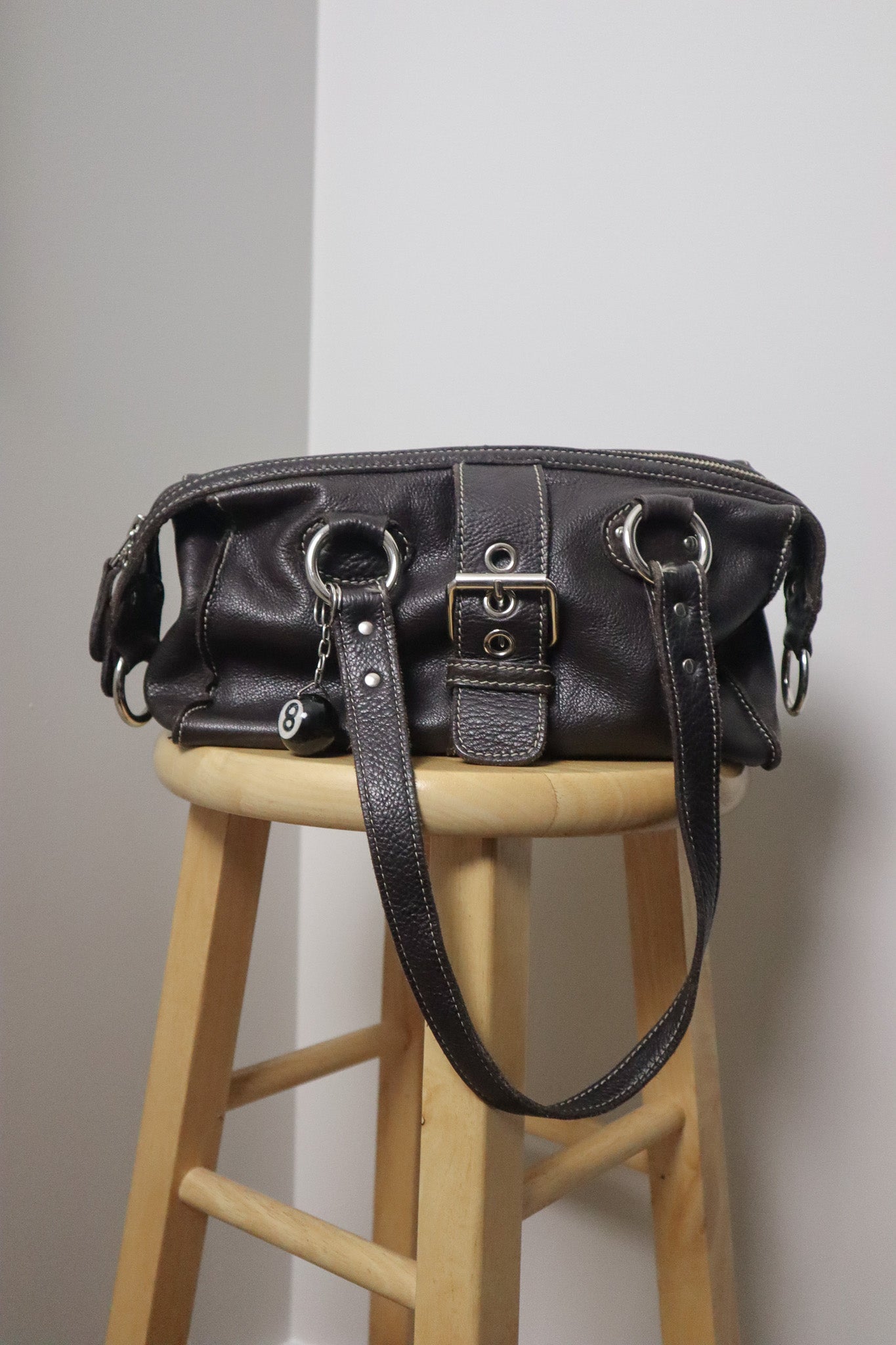 Vintage x Roots x Leather Buckle Purse