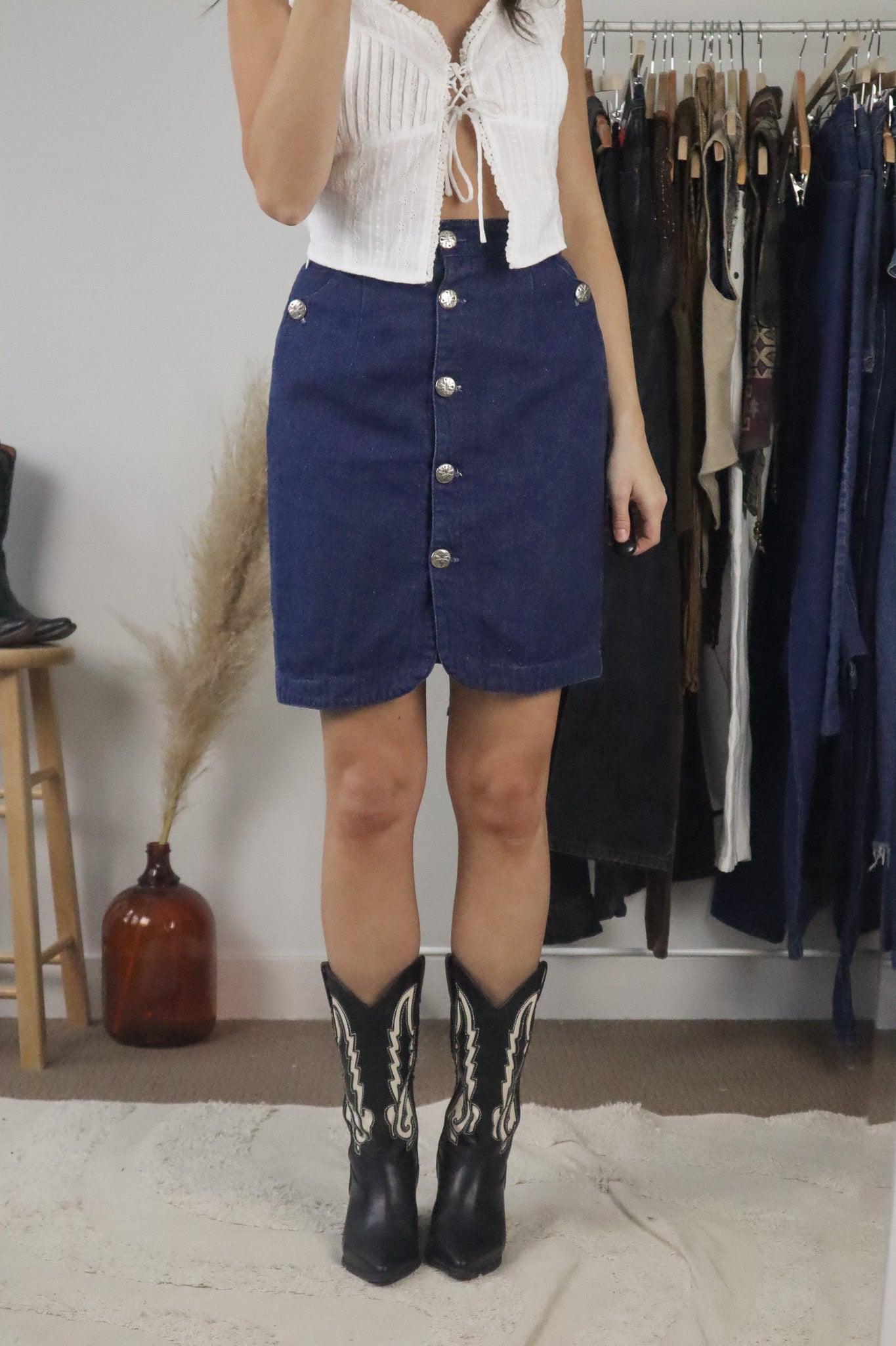 Made in USA x Vintage x Denim Skirt (XXS/XS)
