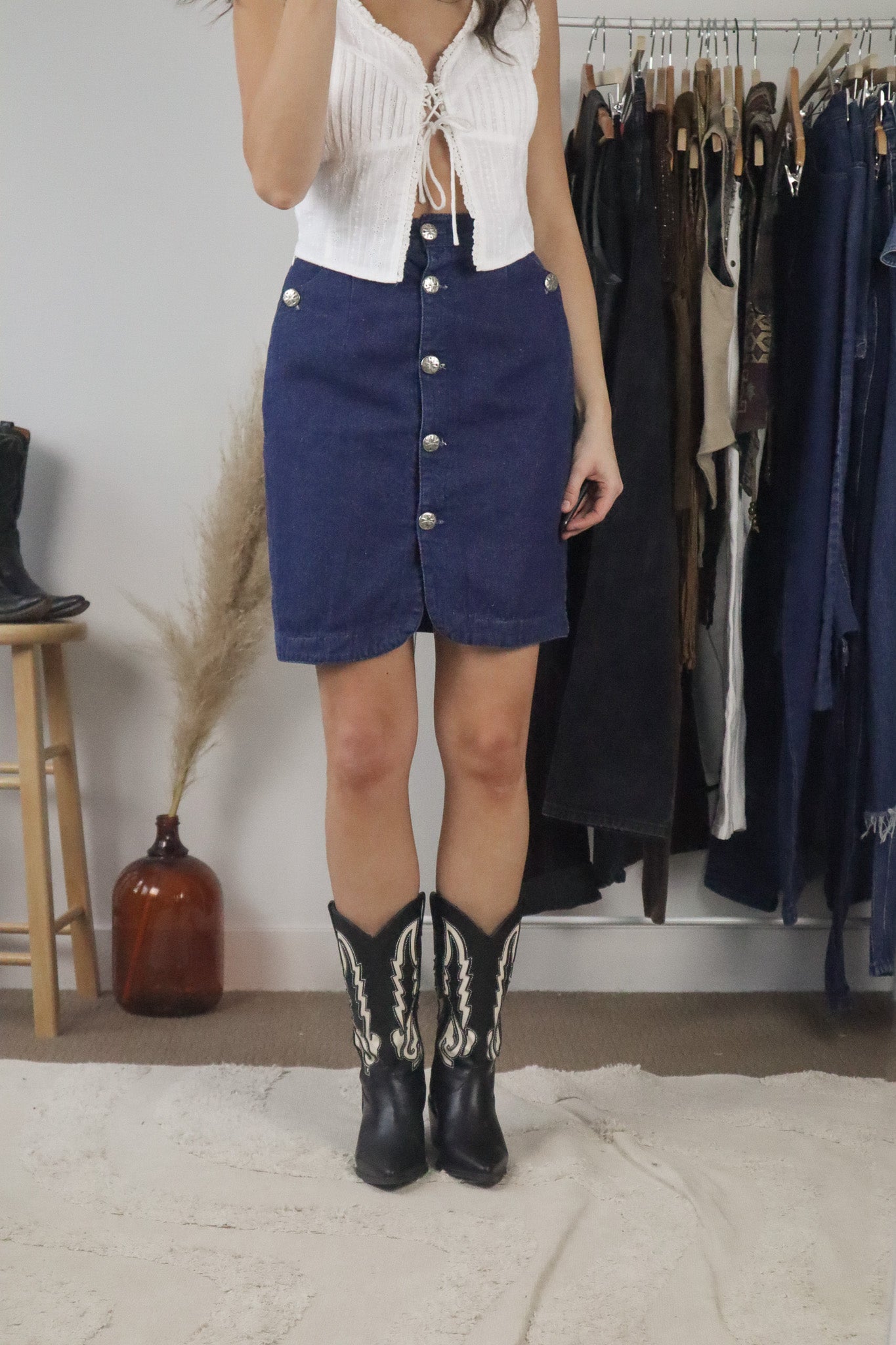 Made in USA x Vintage x Denim Skirt (XXS/XS)