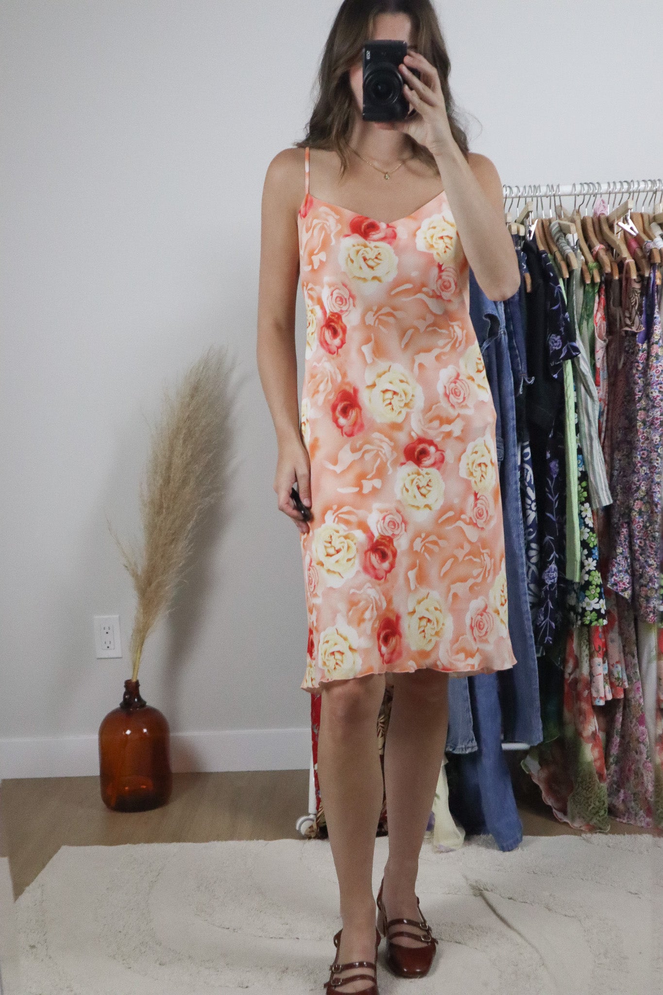 Vintage x Floral Midi Dress (L)