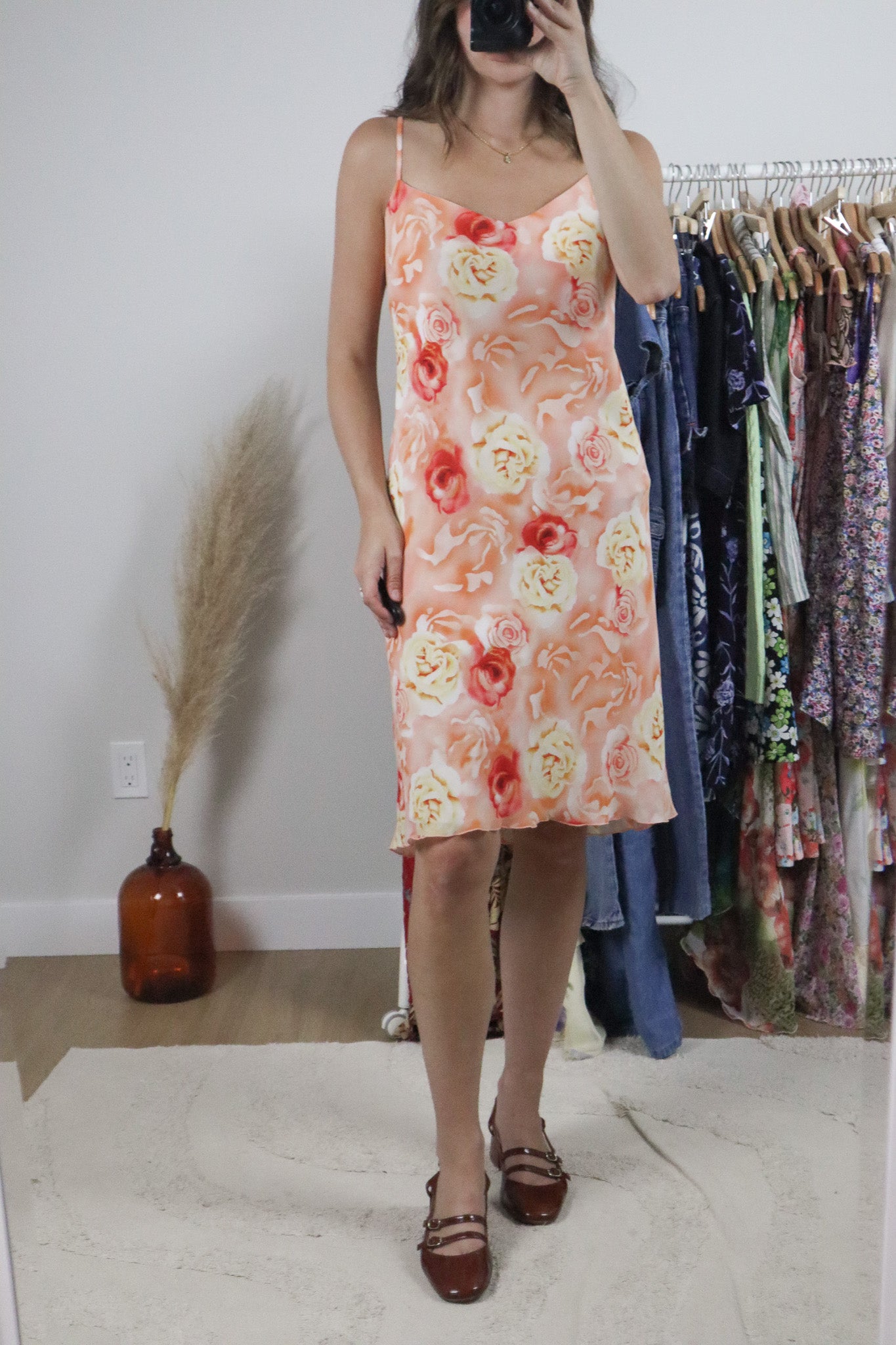 Vintage x Floral Midi Dress (L)