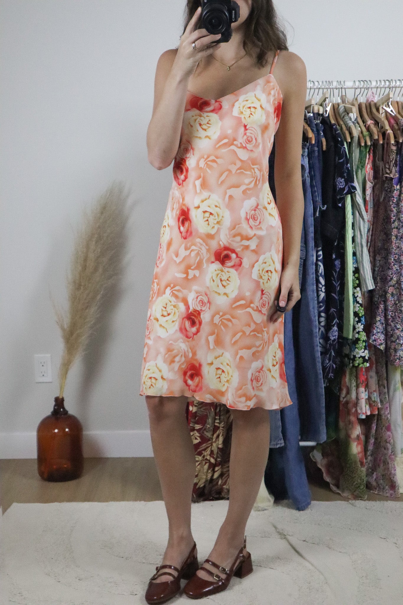 Vintage x Floral Midi Dress (L)