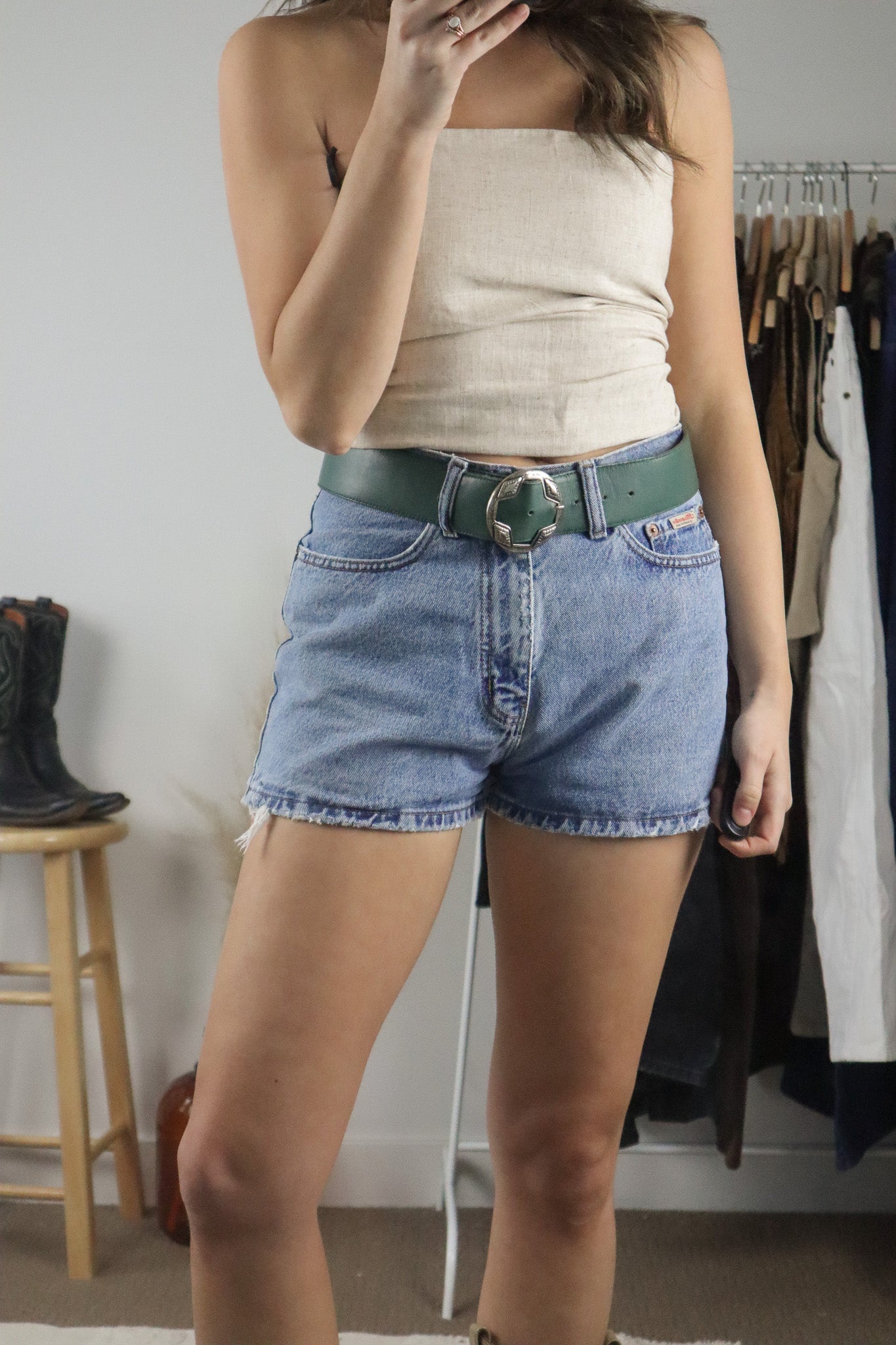 Vintage x Leather Belt (XS/S)