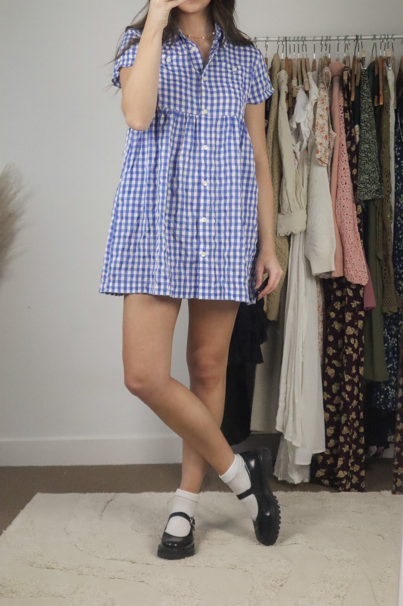 Vintage x Baby Doll Plaid Dress (XS)