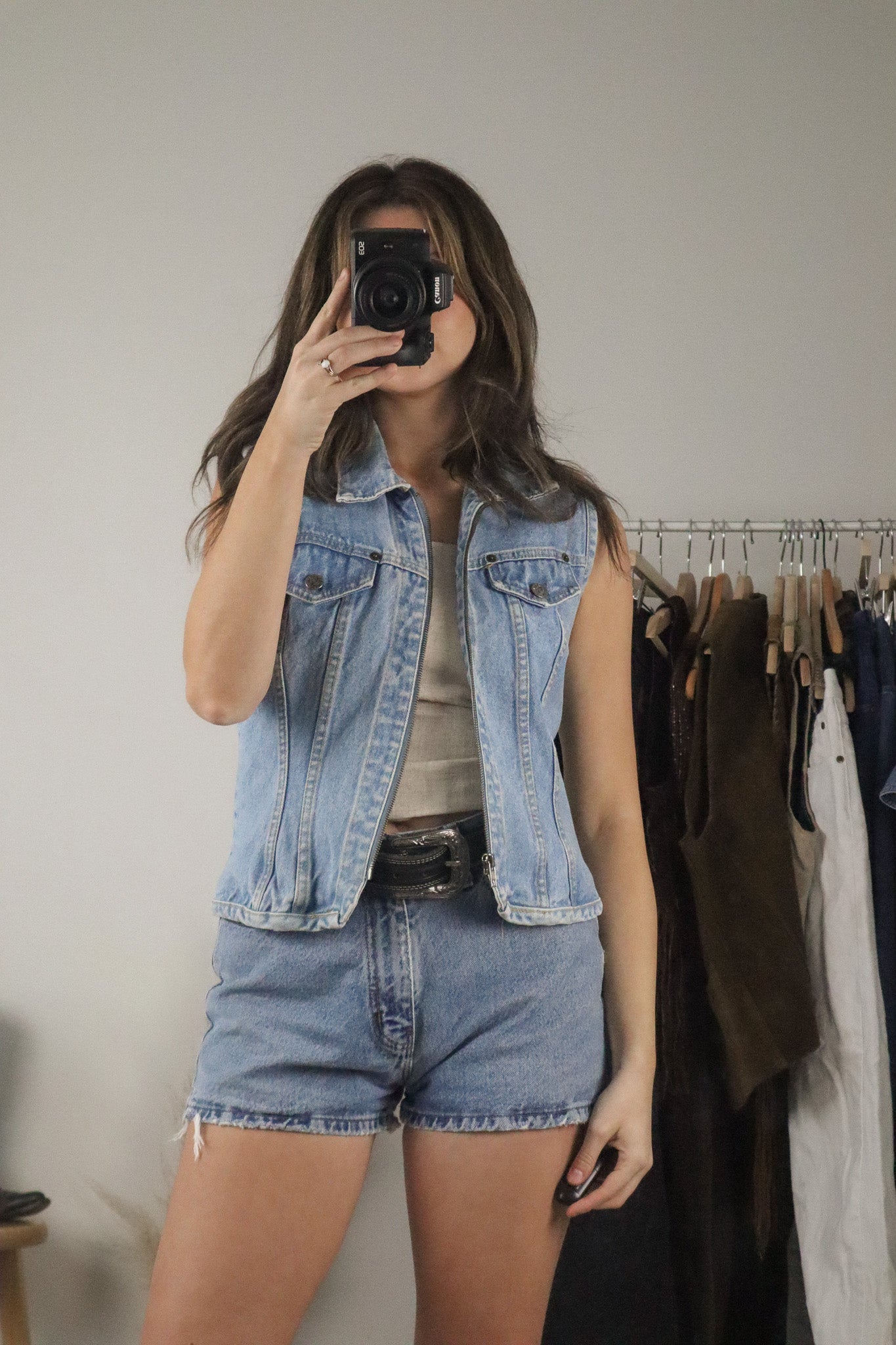 Made in USA x Vintage x Denim Zip Up Vest (S)