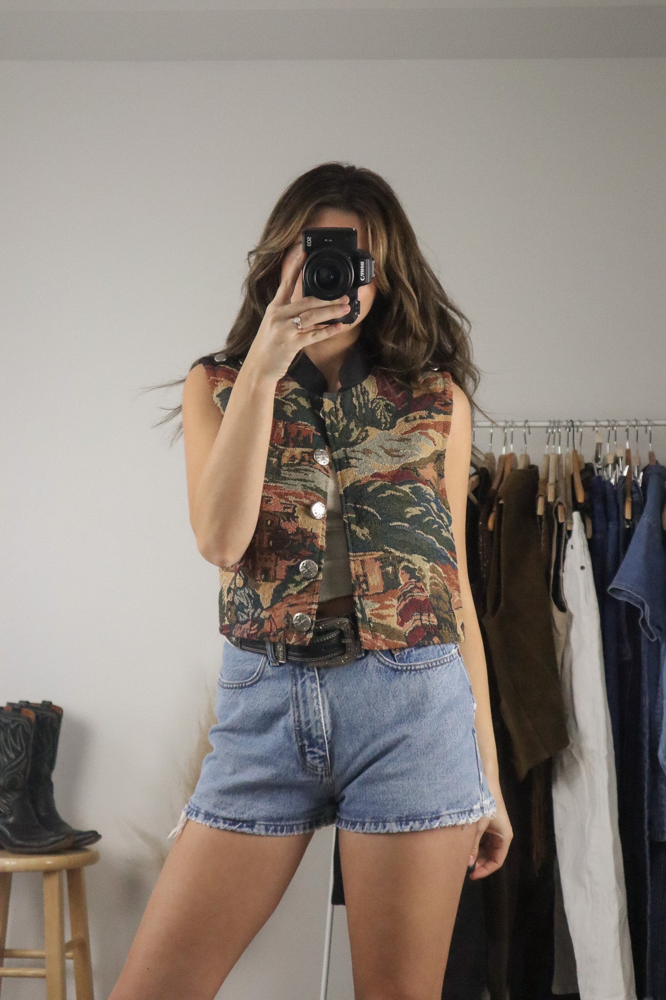 Made in USA x Vintage x Tapestry Vest (M)