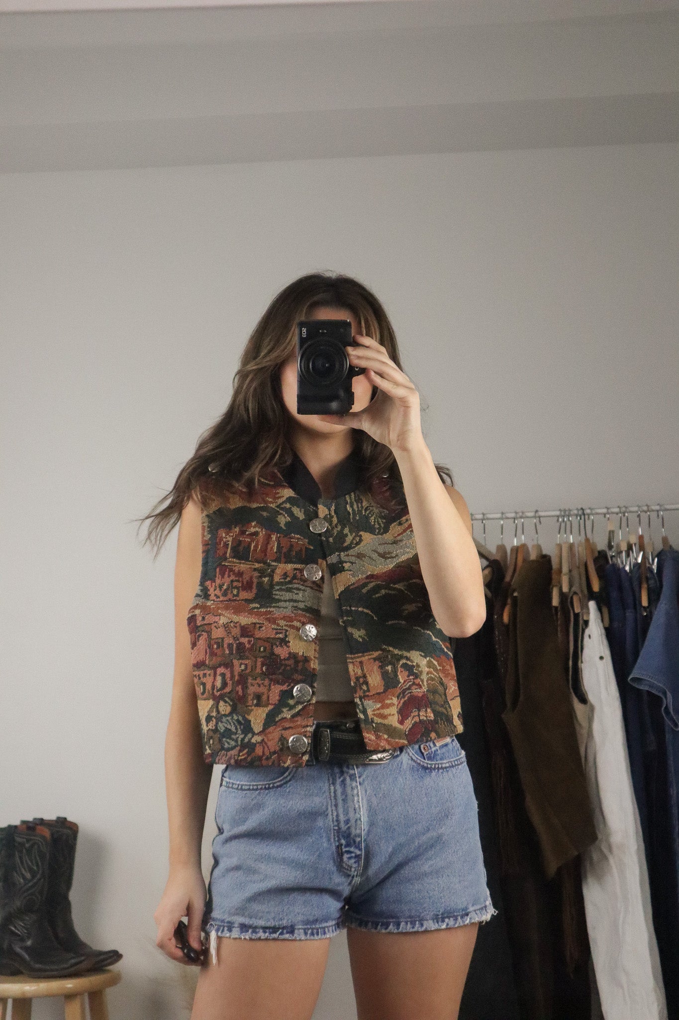Made in USA x Vintage x Tapestry Vest (M)