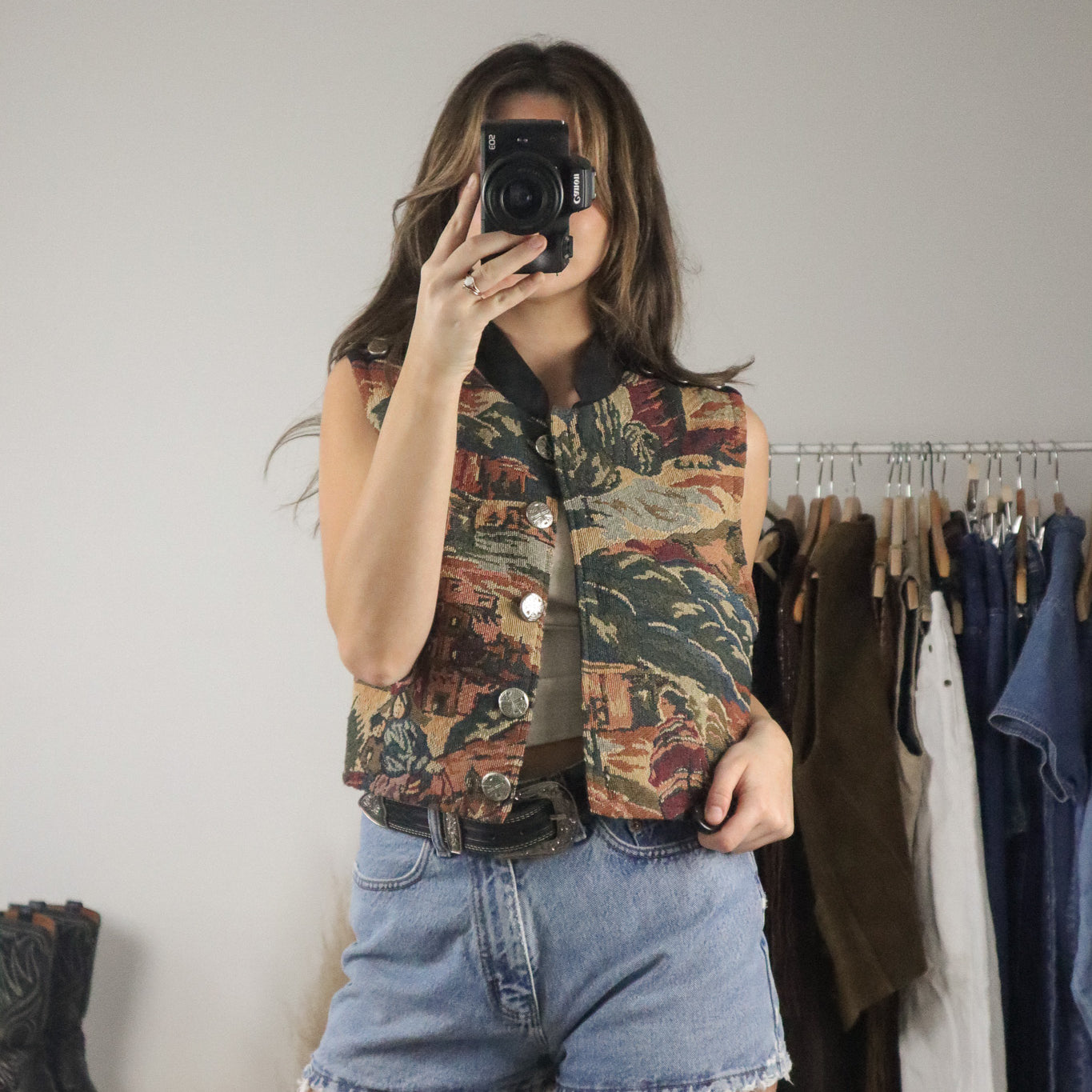 Made in USA x Vintage x Tapestry Vest (M)