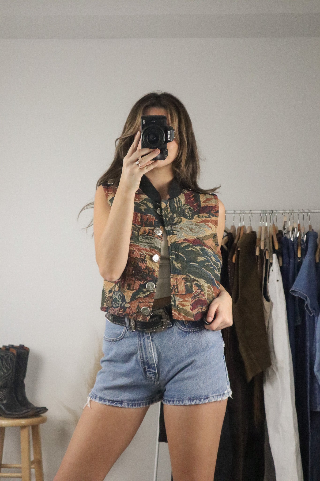 Made in USA x Vintage x Tapestry Vest (M)