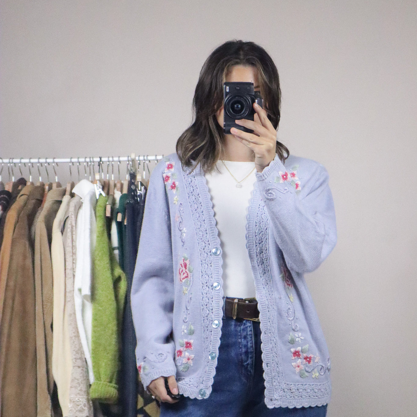 Vintage x Embroidered Cardigan (L)
