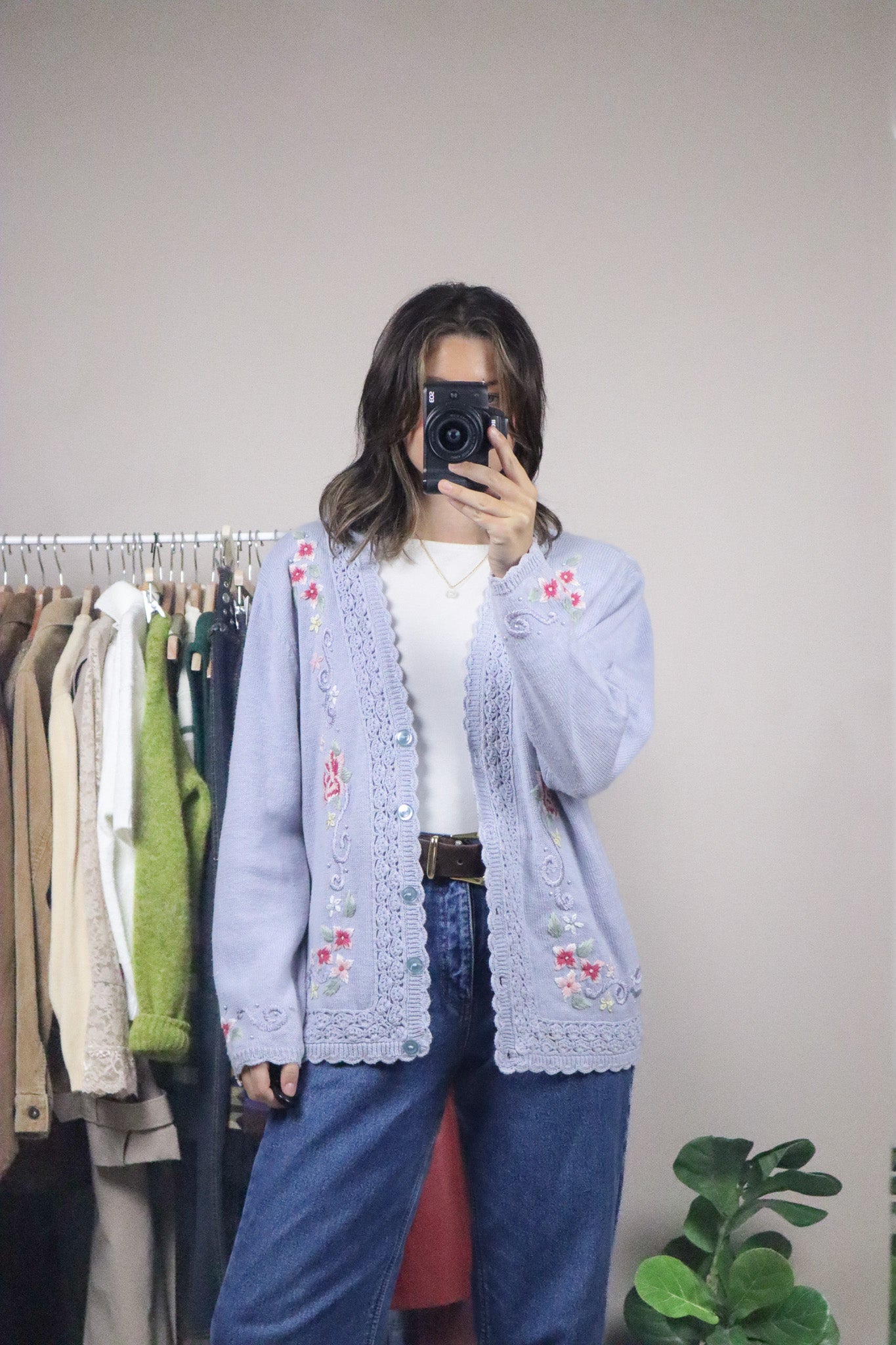 Vintage x Embroidered Cardigan (L)