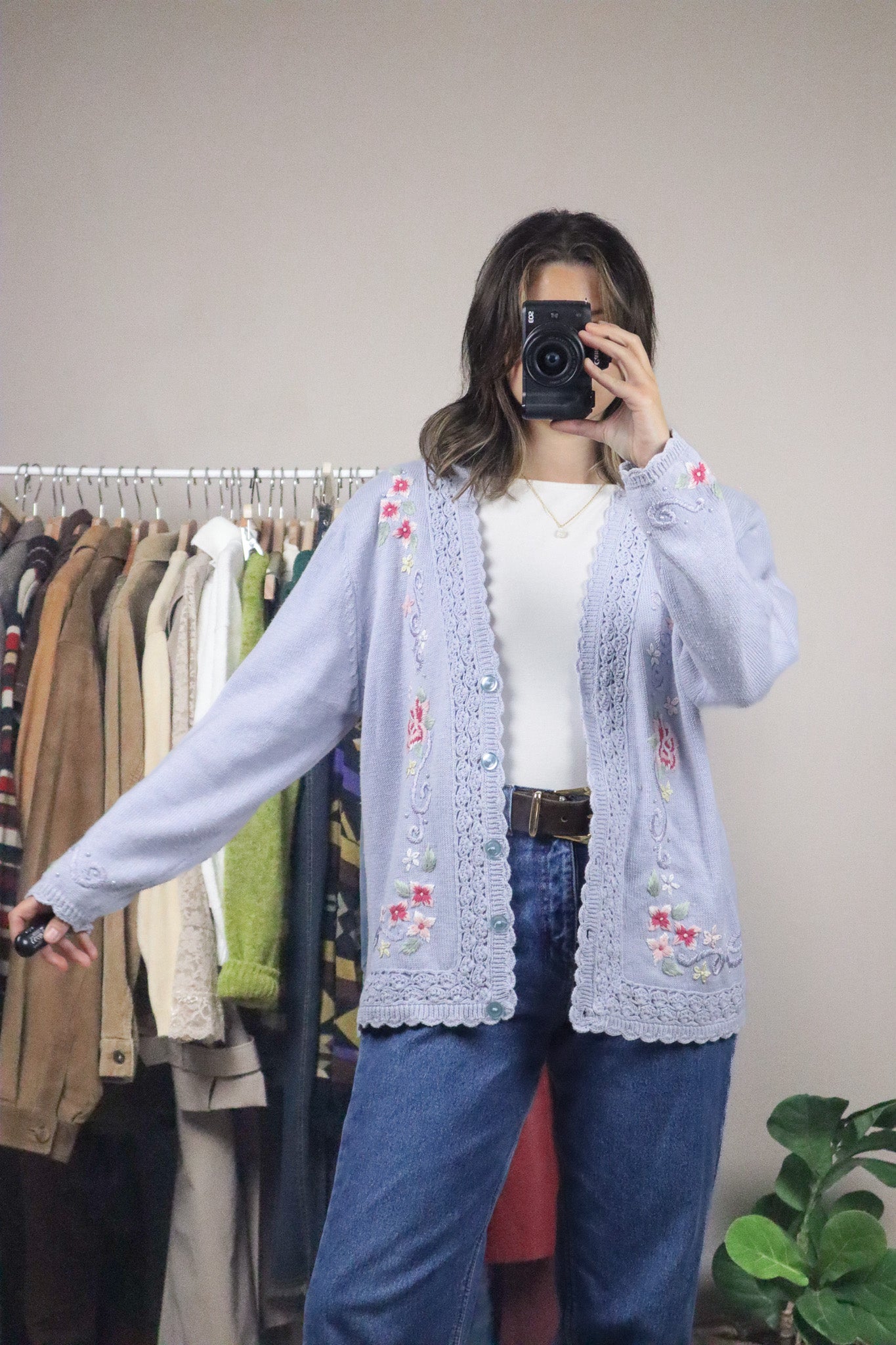 Vintage x Embroidered Cardigan (L)