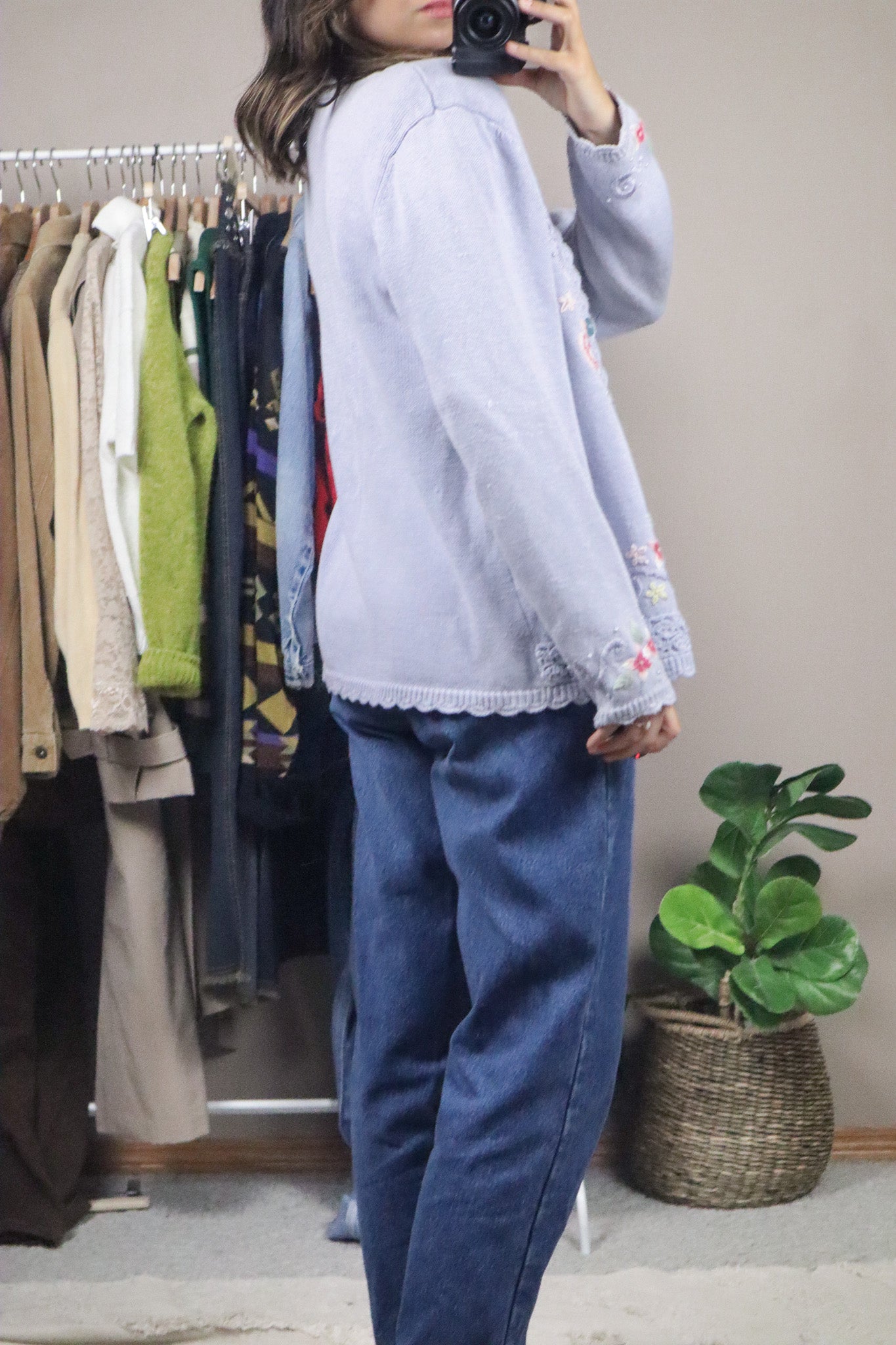 Vintage x Embroidered Cardigan (L)