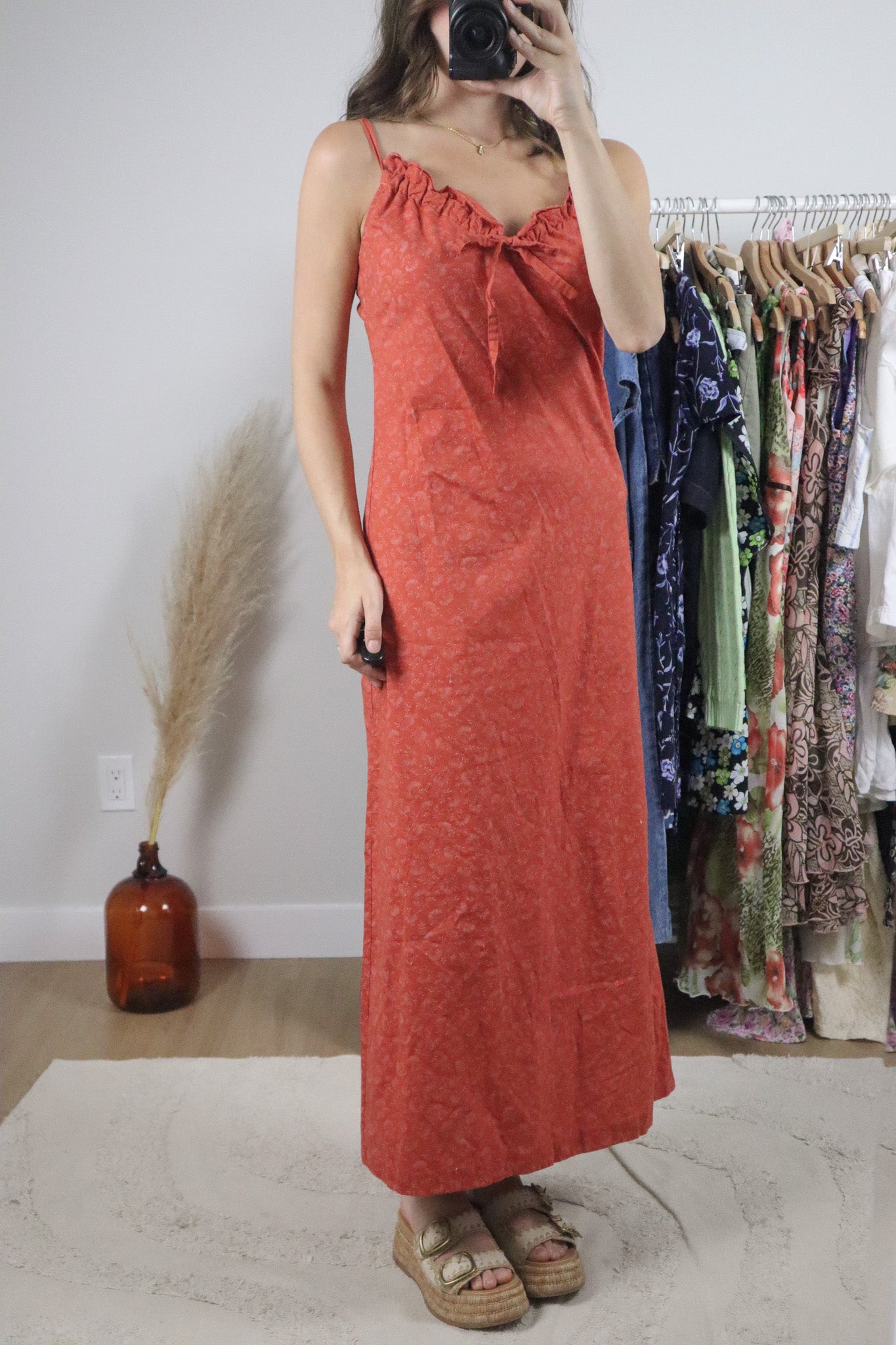 Made in Canada x Vintage x Cotton Floral Maxi Dress (S)