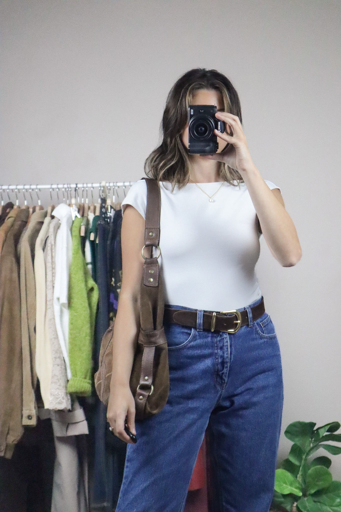 Vintage x Suede Patchwork Hobo Bag