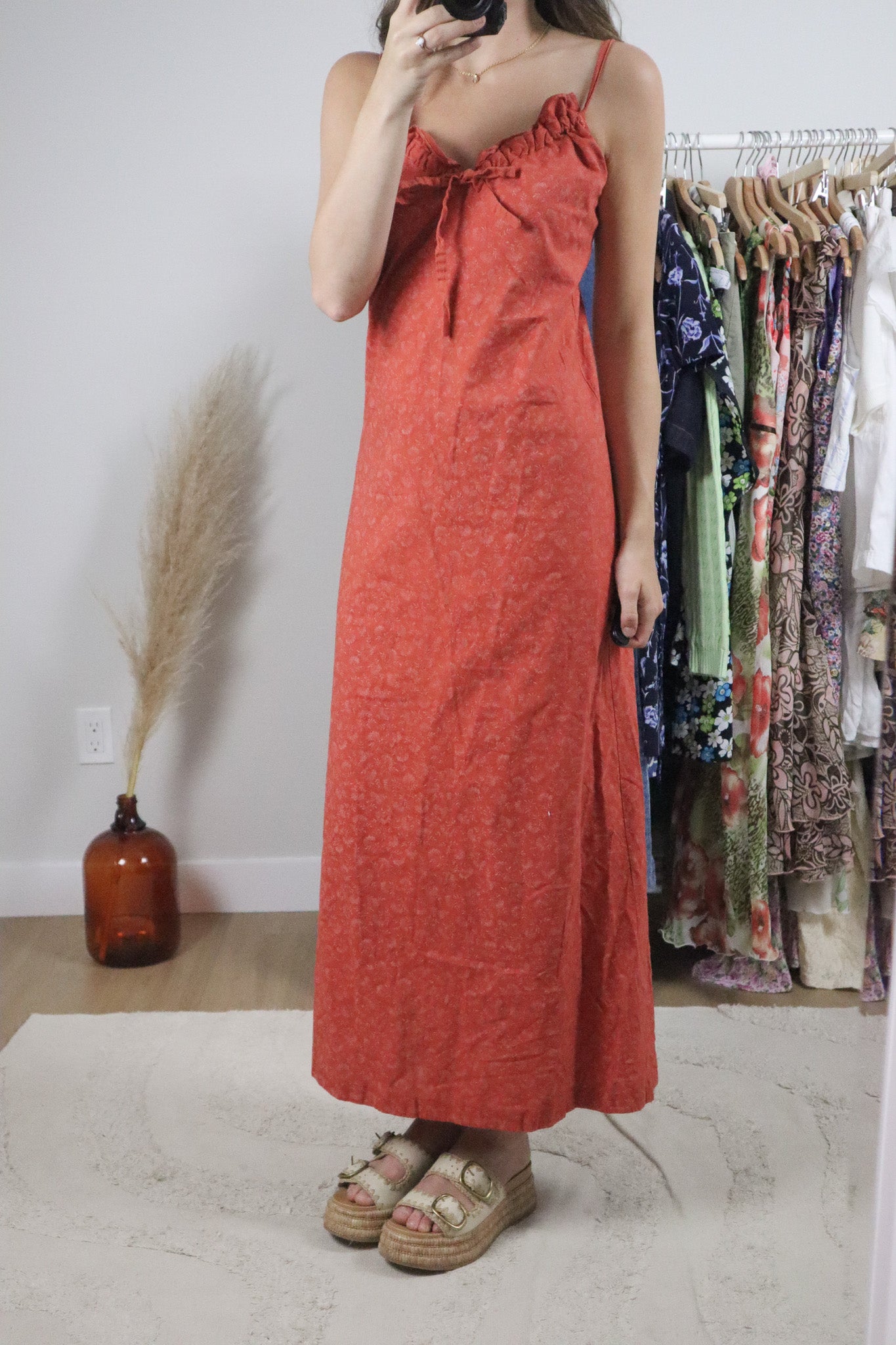 Made in Canada x Vintage x Cotton Floral Maxi Dress (S)