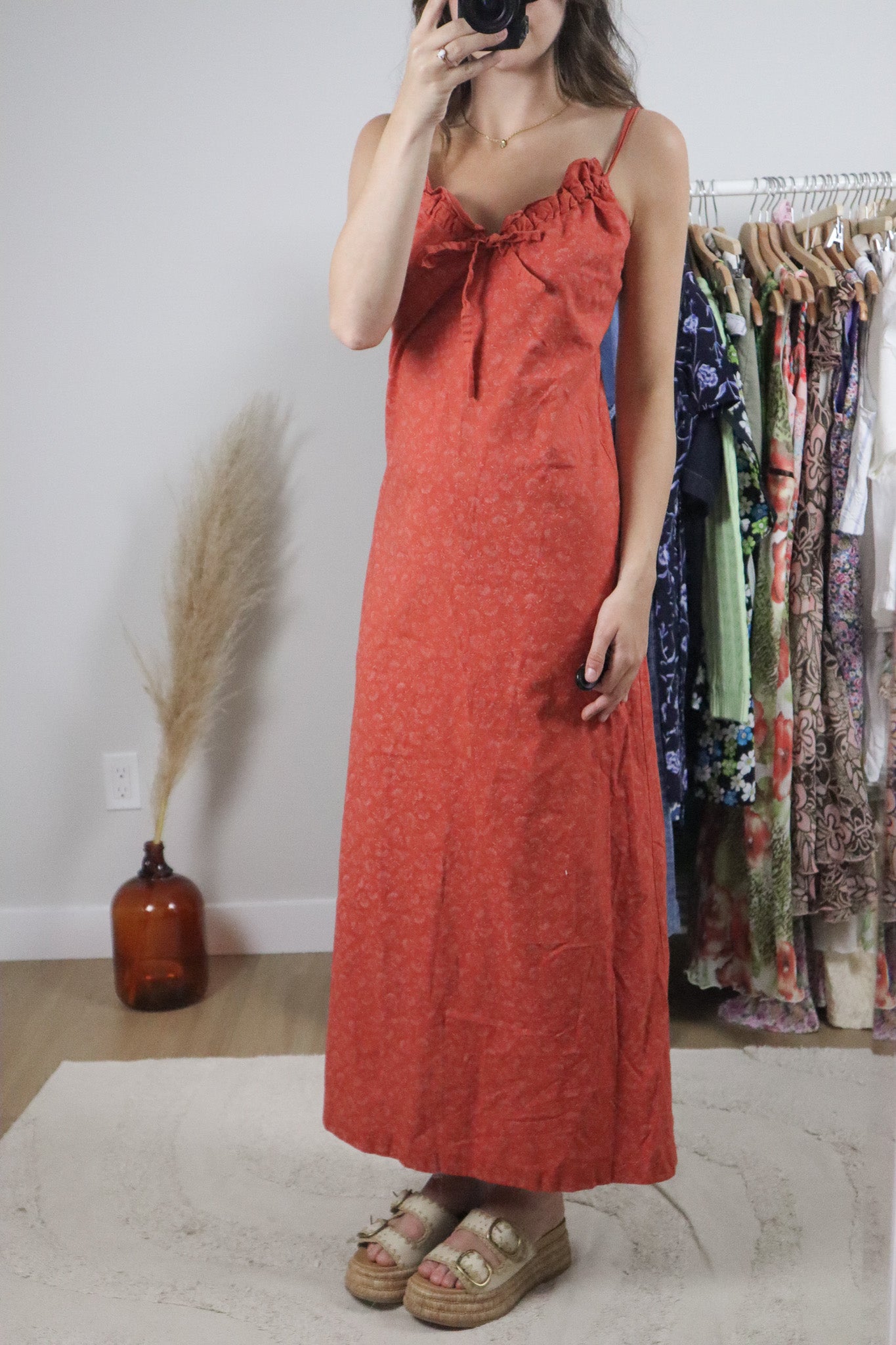 Made in Canada x Vintage x Cotton Floral Maxi Dress (S)