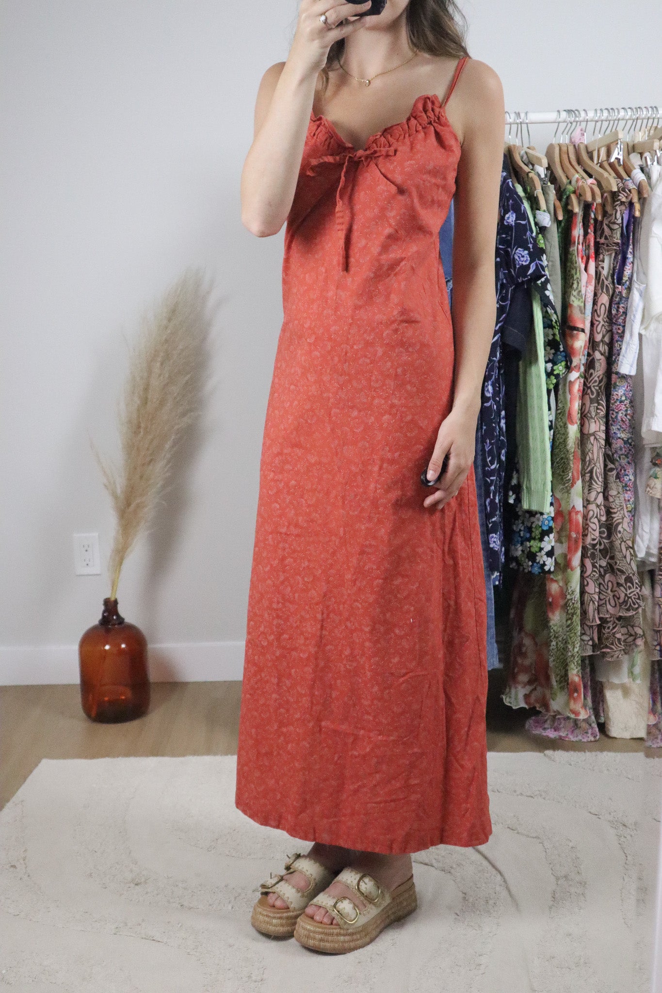 Made in Canada x Vintage x Cotton Floral Maxi Dress (S)