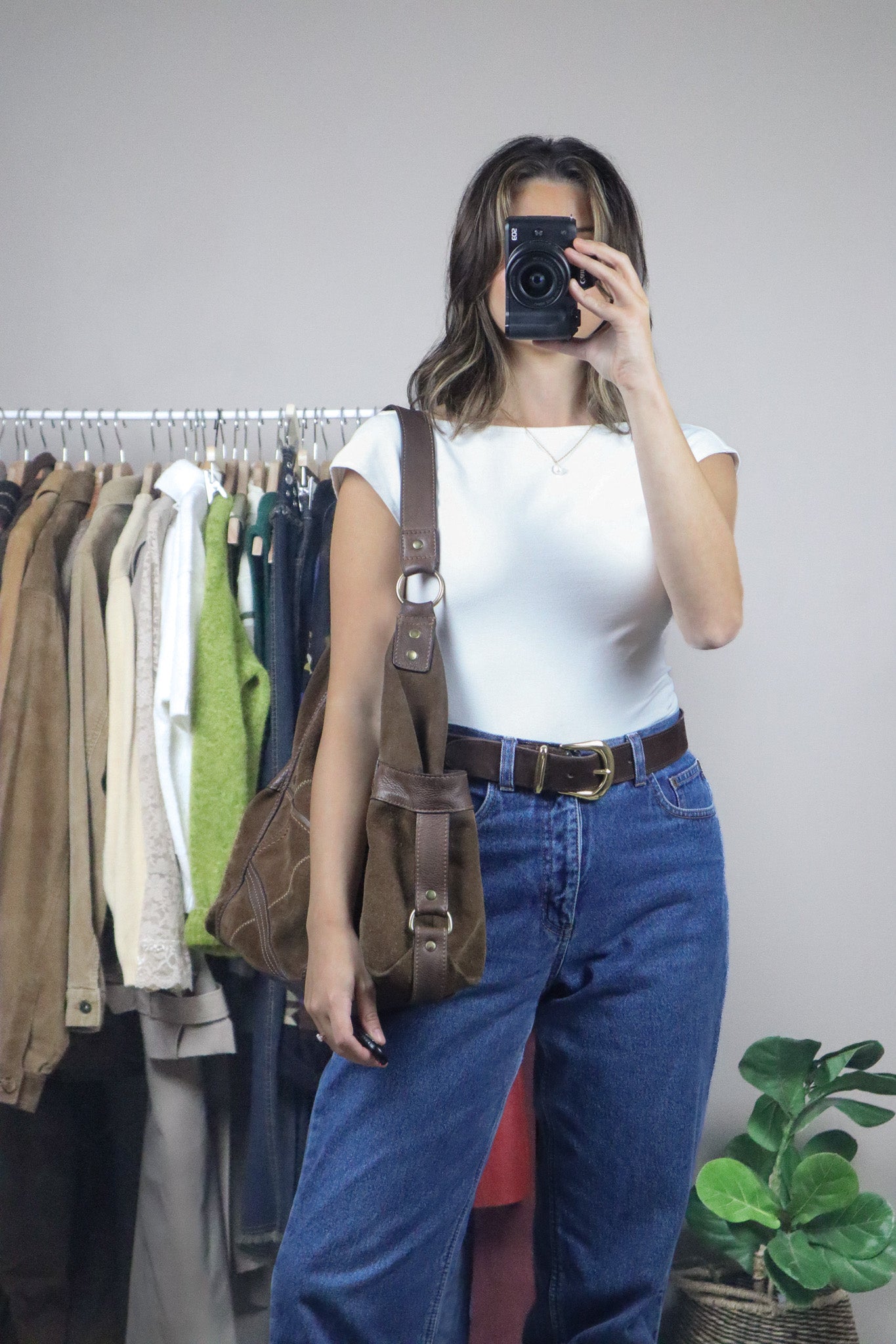 Vintage x Suede Patchwork Hobo Bag