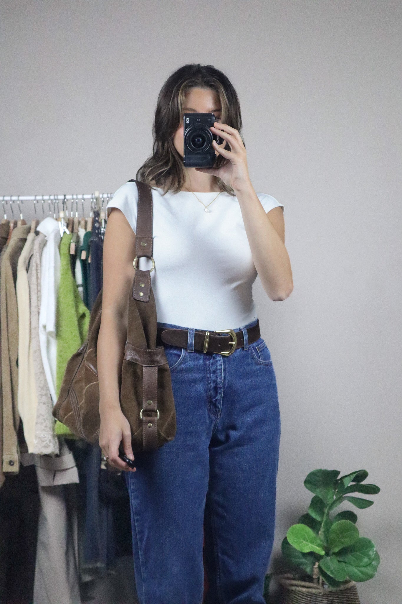 Vintage x Suede Patchwork Hobo Bag