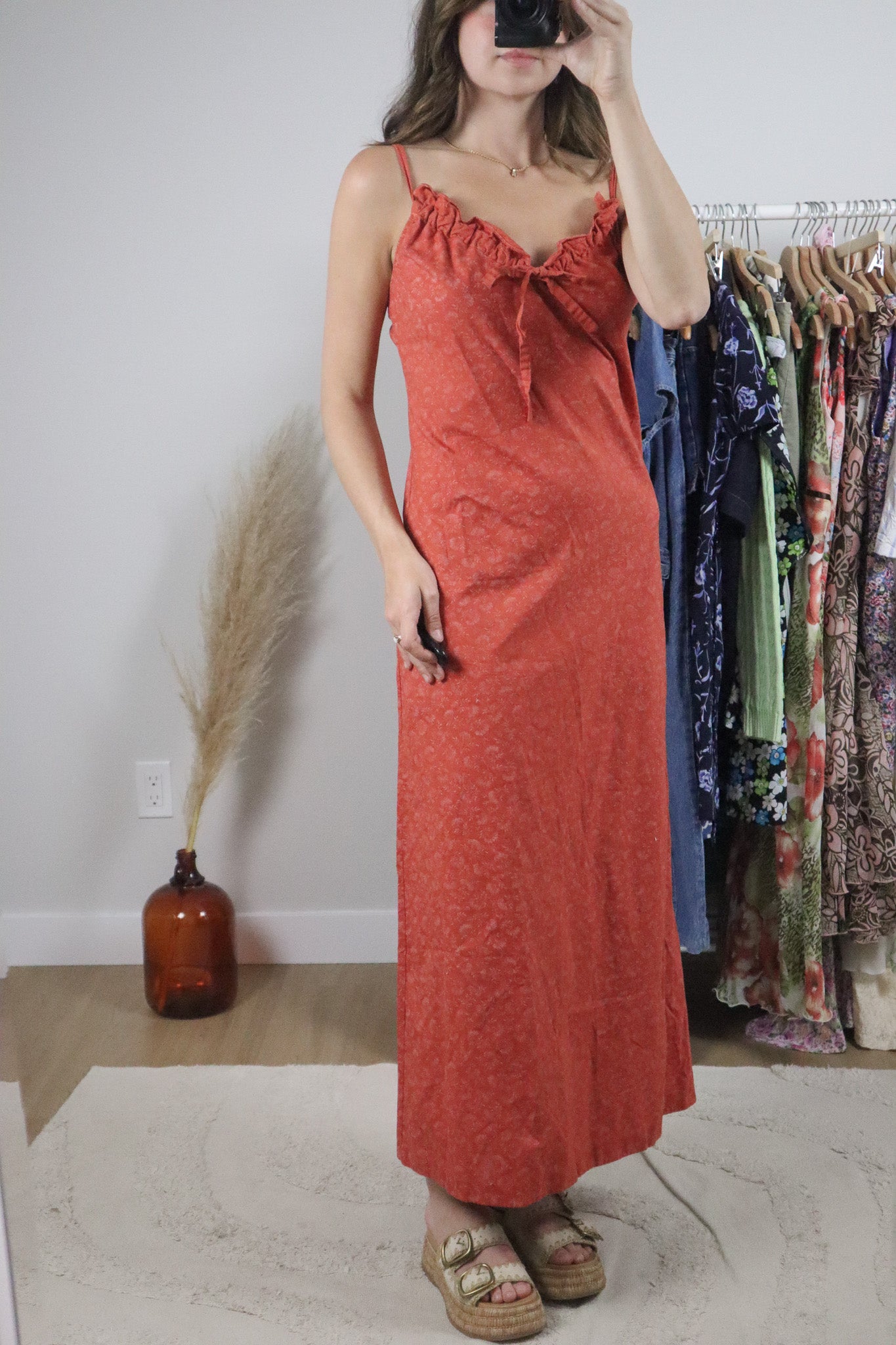 Made in Canada x Vintage x Cotton Floral Maxi Dress (S)