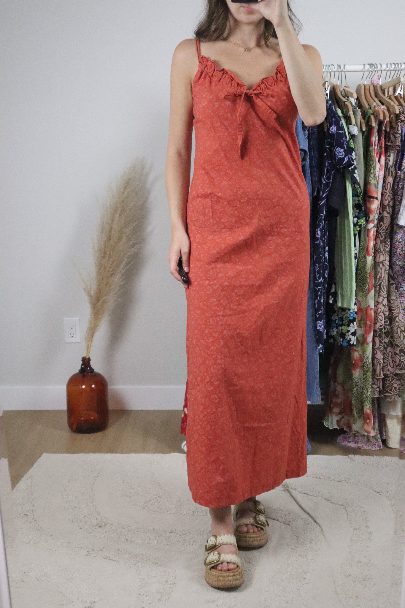 Made in Canada x Vintage x Cotton Floral Maxi Dress (S)