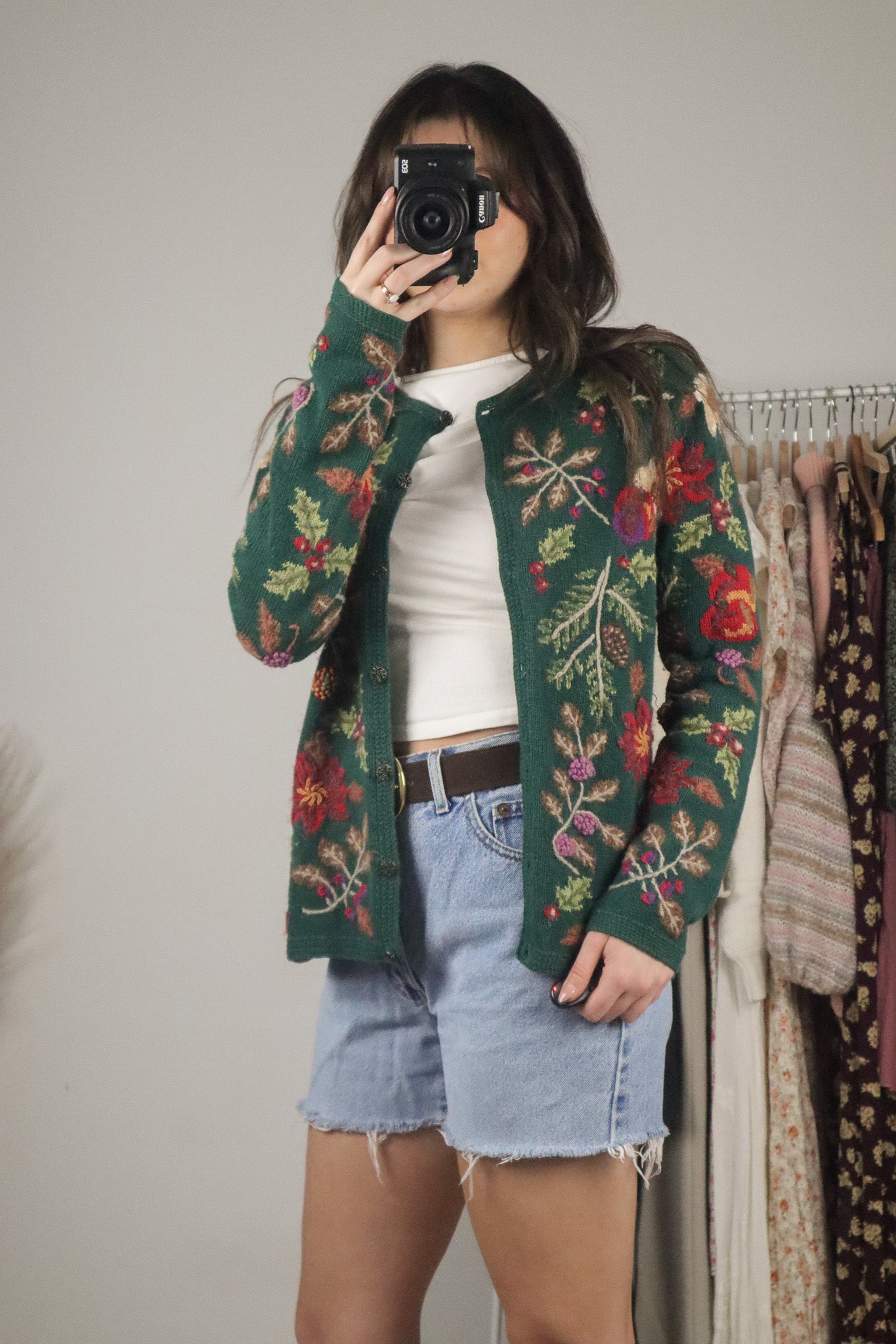 Vintage x Embroidered Wool Blend Cardigan (M)