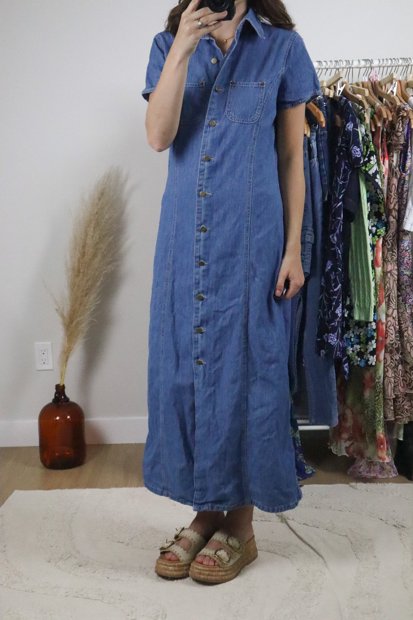 Vintage x Denim Maxi Dress (S)