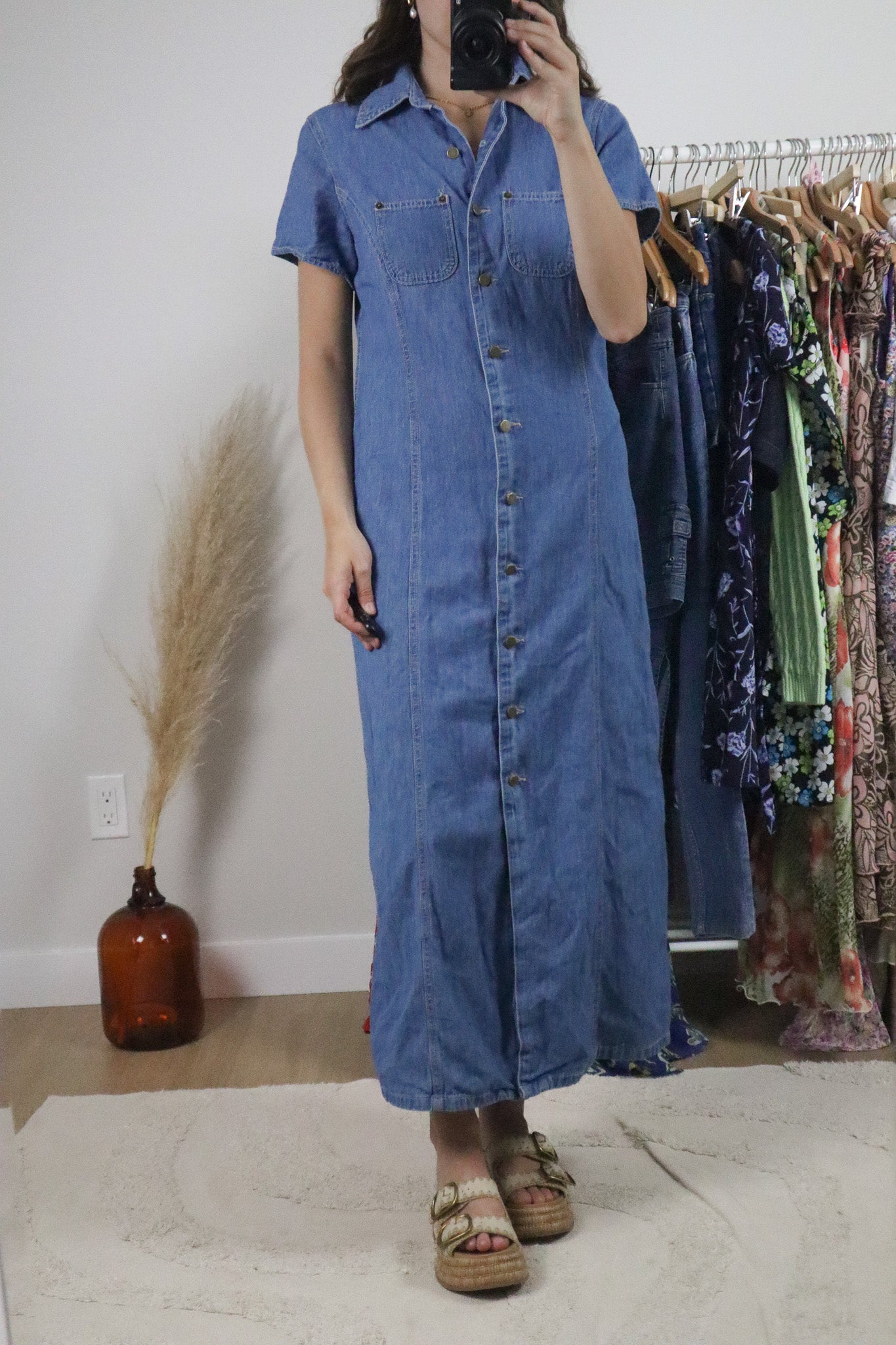 Vintage x Denim Maxi Dress (S)