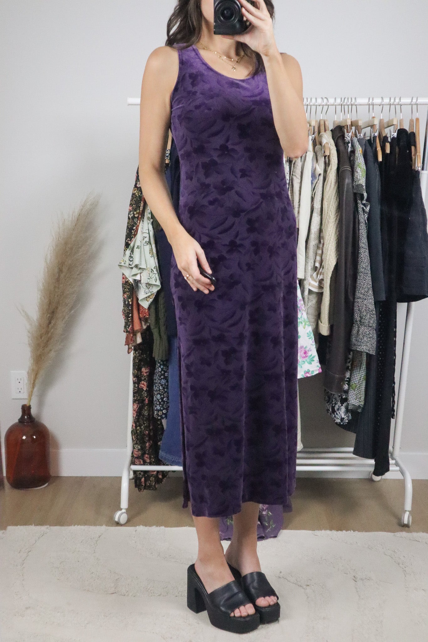 Made in Canada x Vintage x Velvet Maxi Dress (S)
