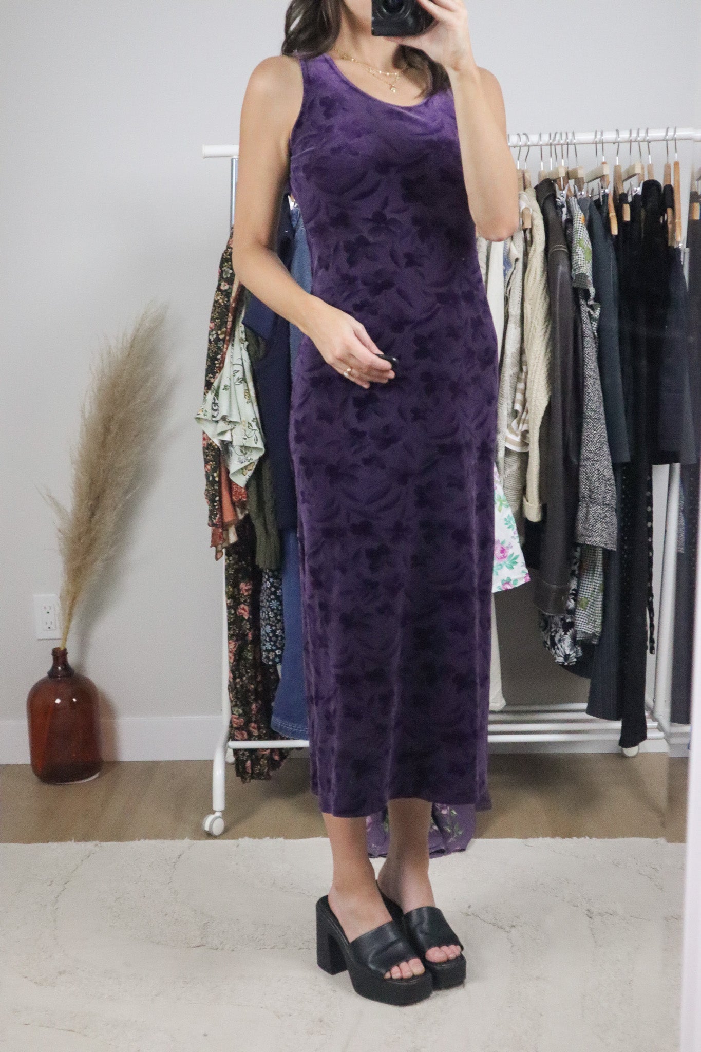 Made in Canada x Vintage x Velvet Maxi Dress (S)