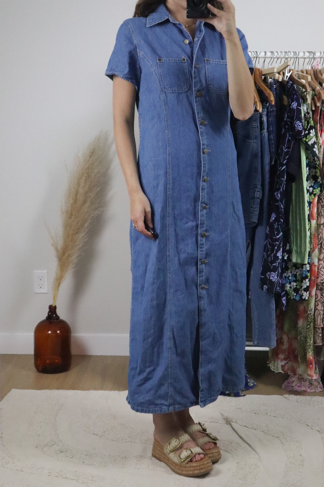 Vintage x Denim Maxi Dress (S)