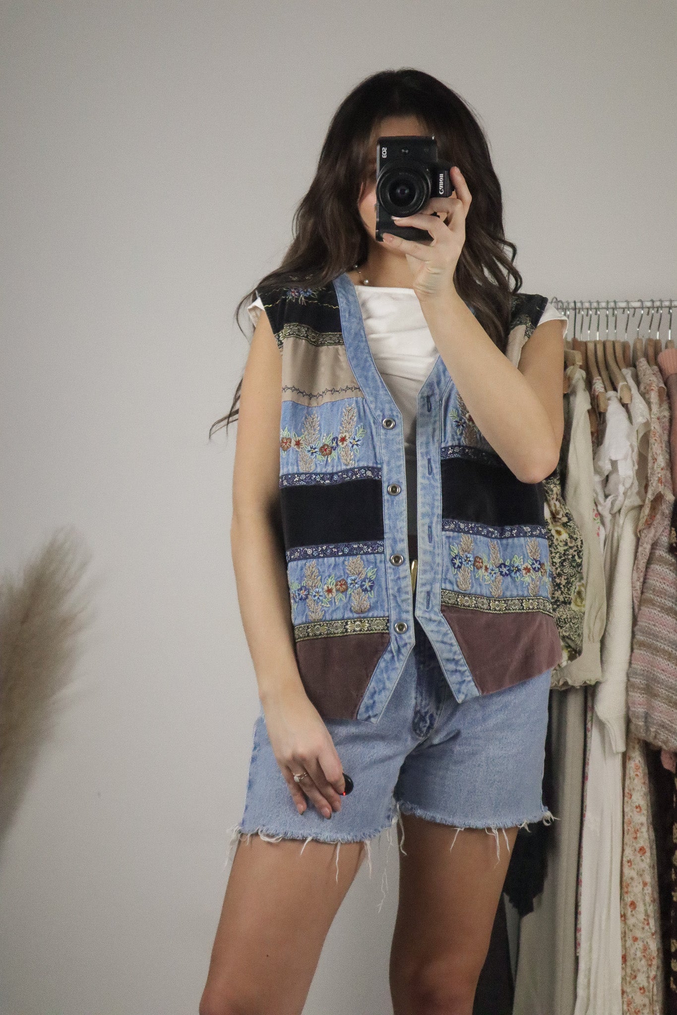 Vintage x Embroidered Patchwork Vest (M/L)