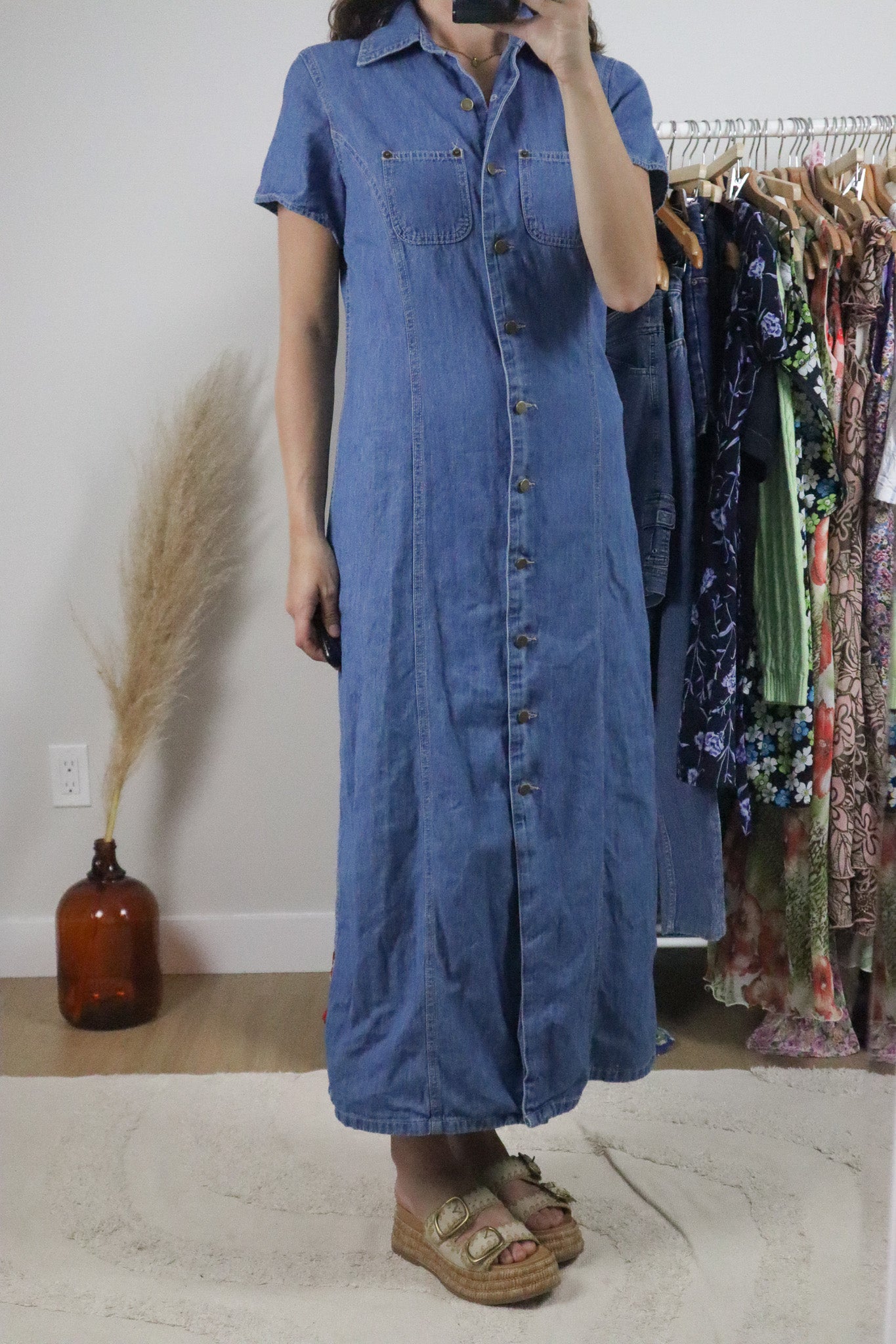 Vintage x Denim Maxi Dress (S)