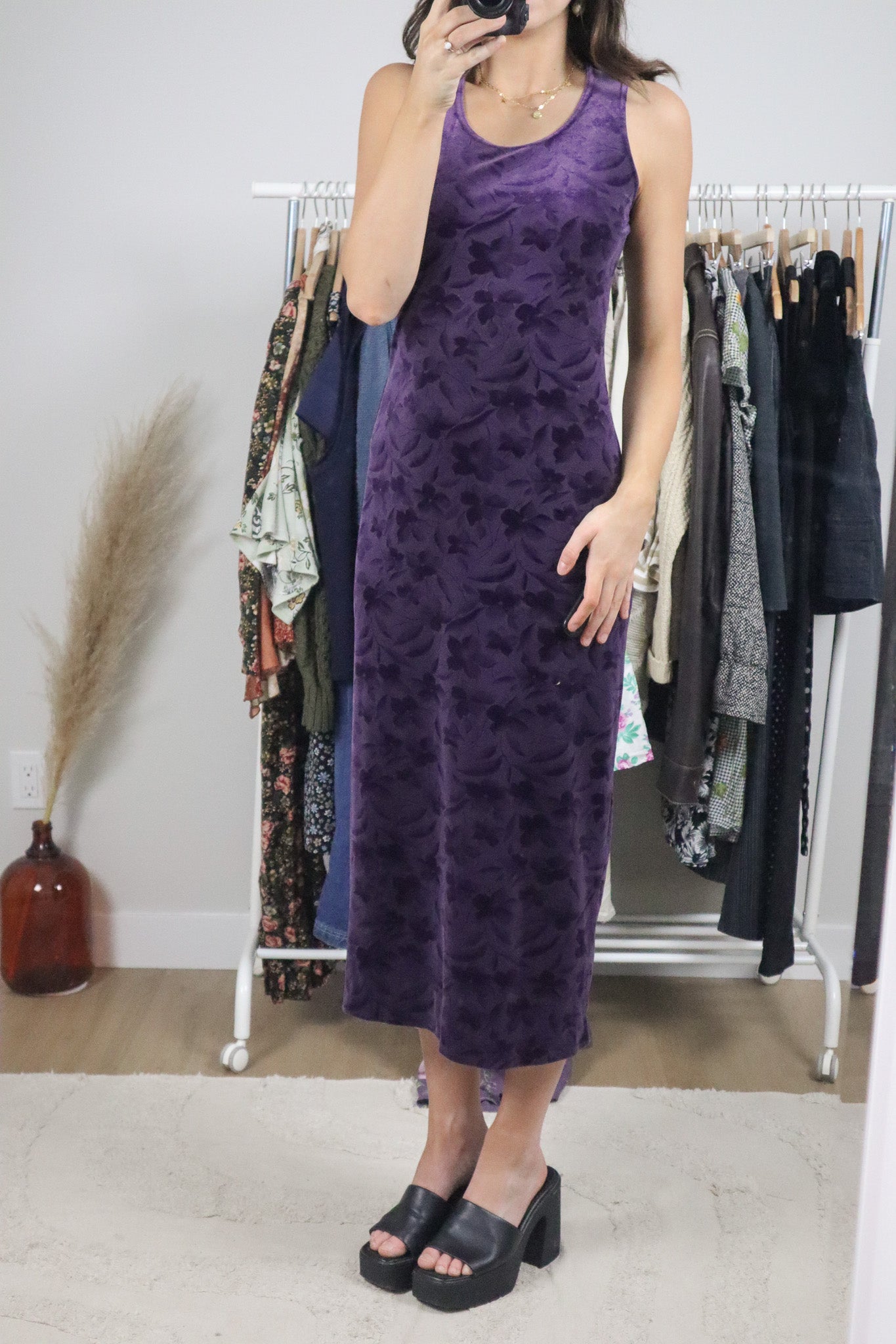 Made in Canada x Vintage x Velvet Maxi Dress (S)