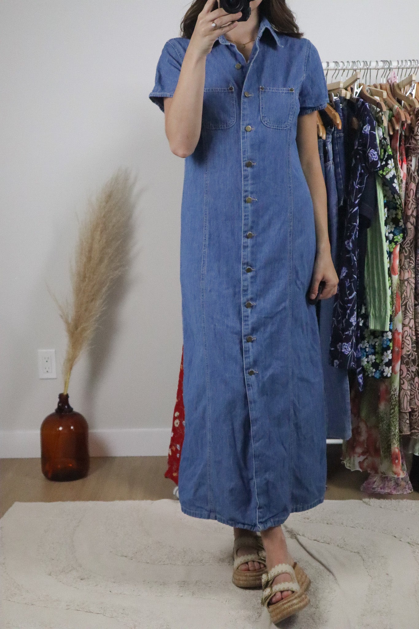 Vintage x Denim Maxi Dress (S)