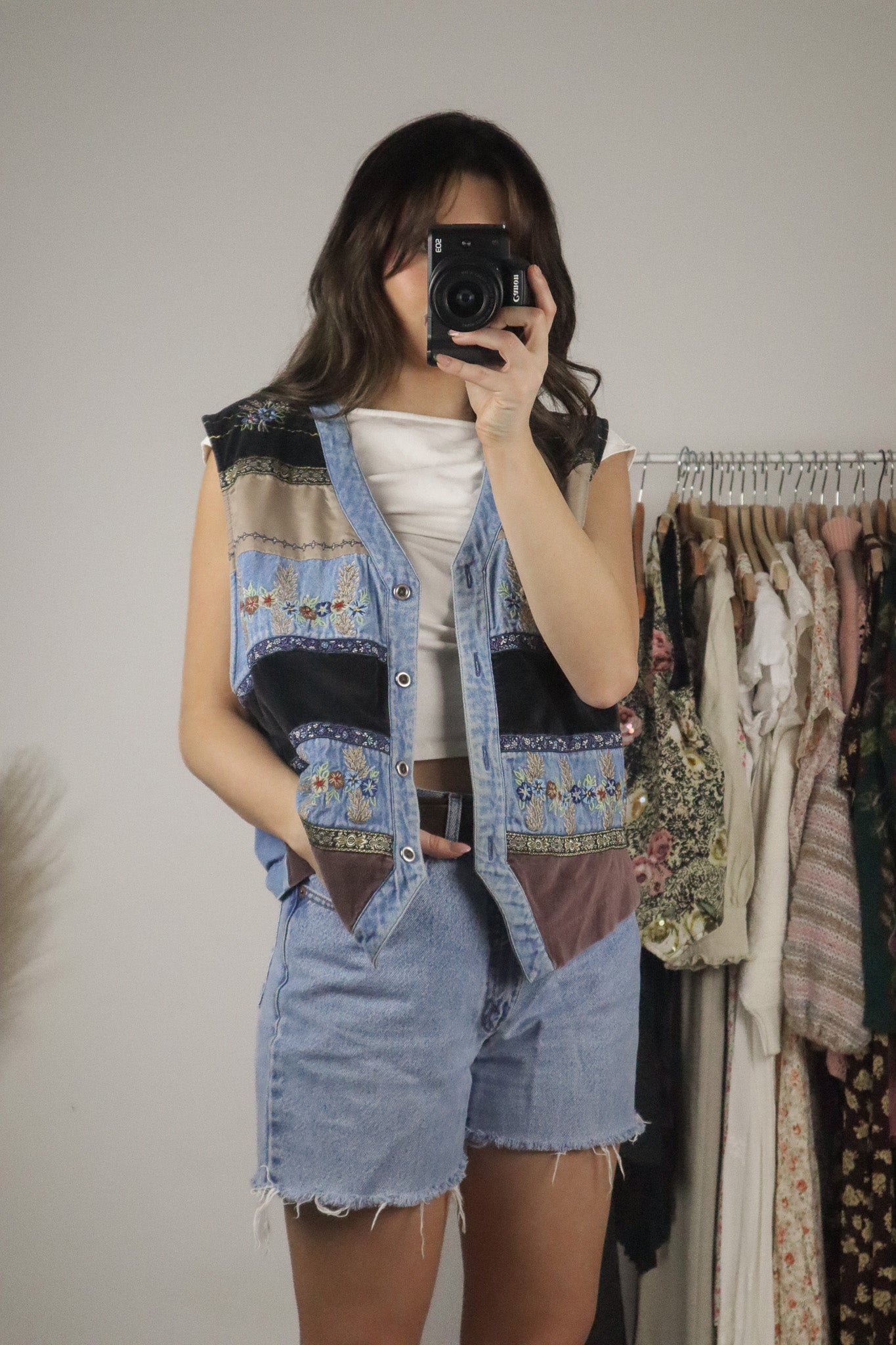 Vintage x Embroidered Patchwork Vest (M/L)