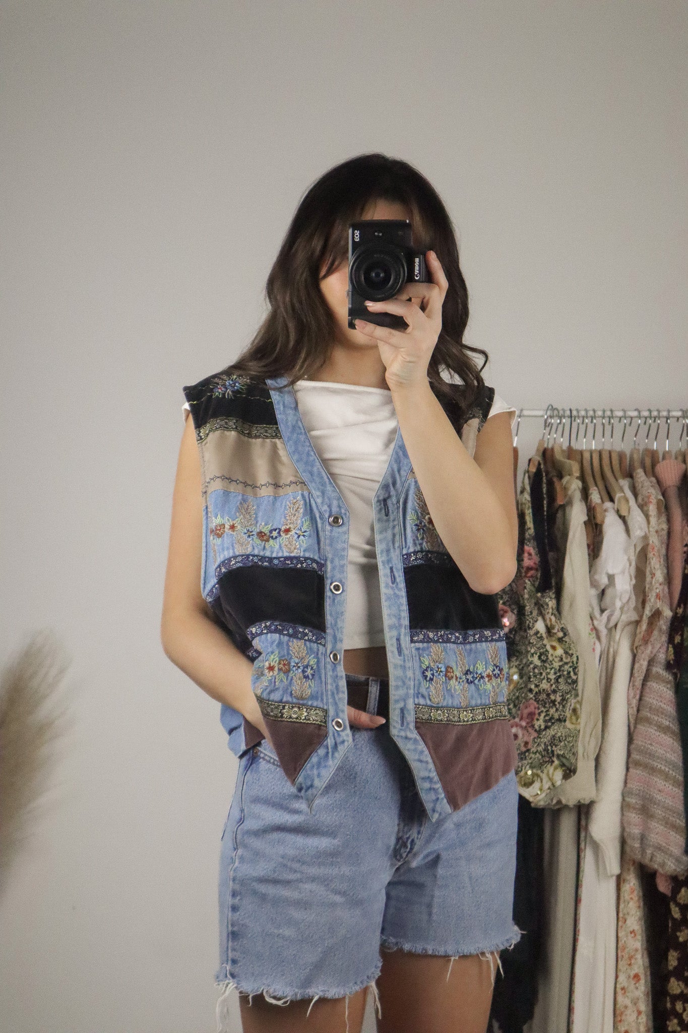Vintage x Embroidered Patchwork Vest (M/L)