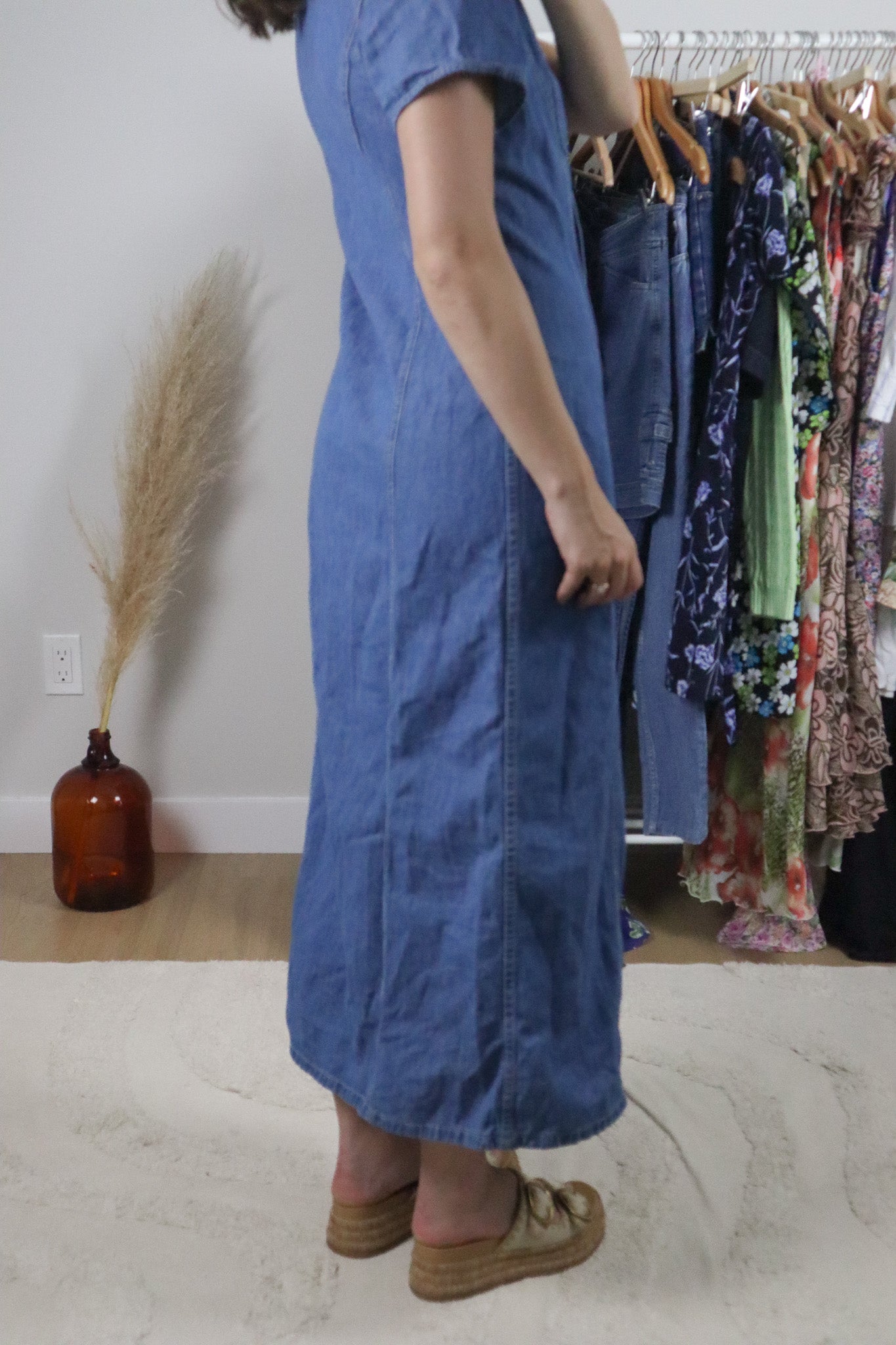 Vintage x Denim Maxi Dress (S)
