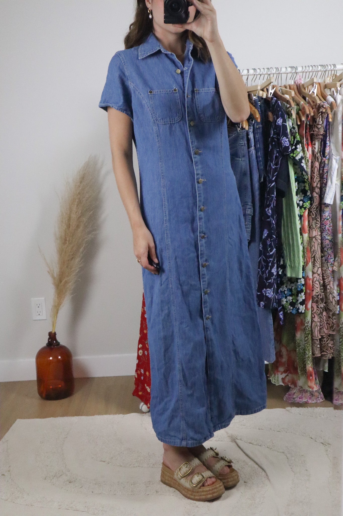 Vintage x Denim Maxi Dress (S)