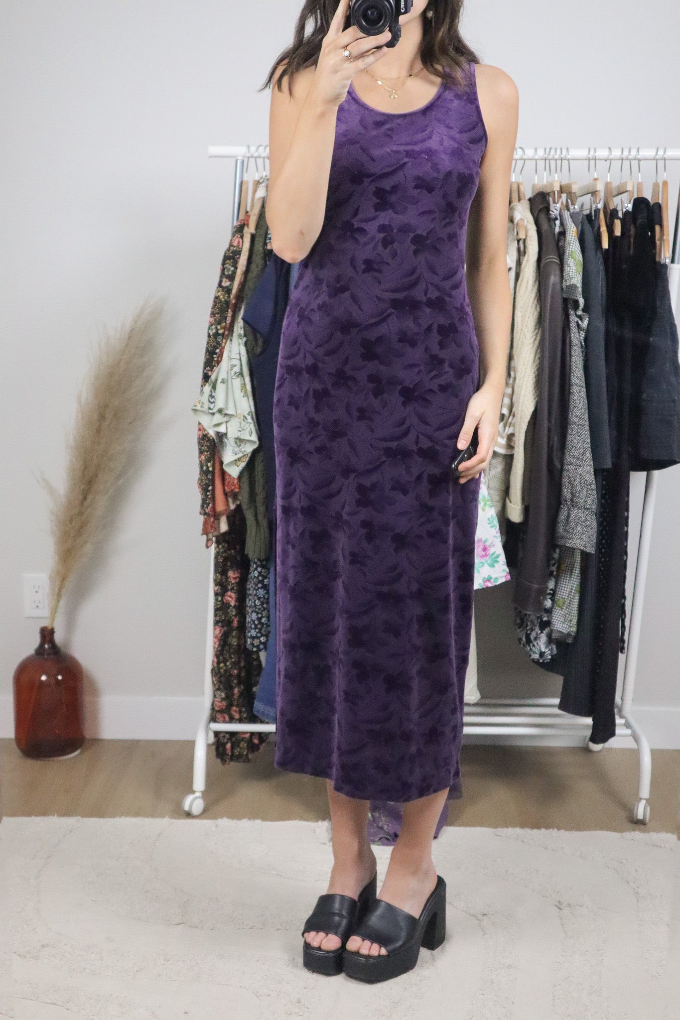 Made in Canada x Vintage x Velvet Maxi Dress (S)