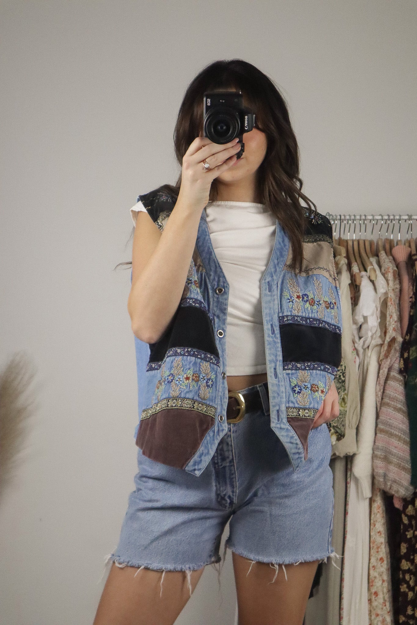 Vintage x Embroidered Patchwork Vest (M/L)