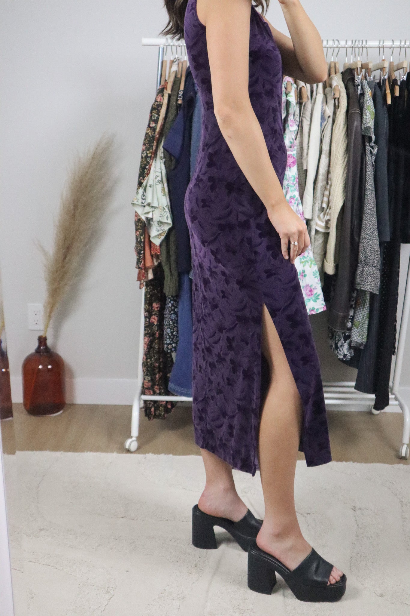 Made in Canada x Vintage x Velvet Maxi Dress (S)