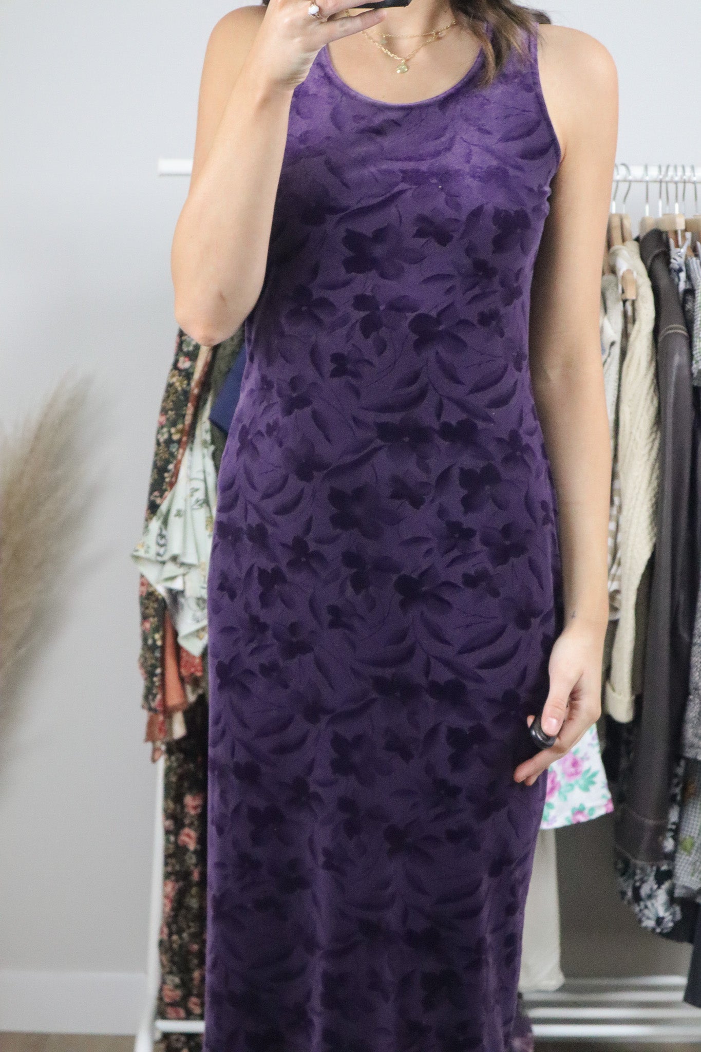 Made in Canada x Vintage x Velvet Maxi Dress (S)