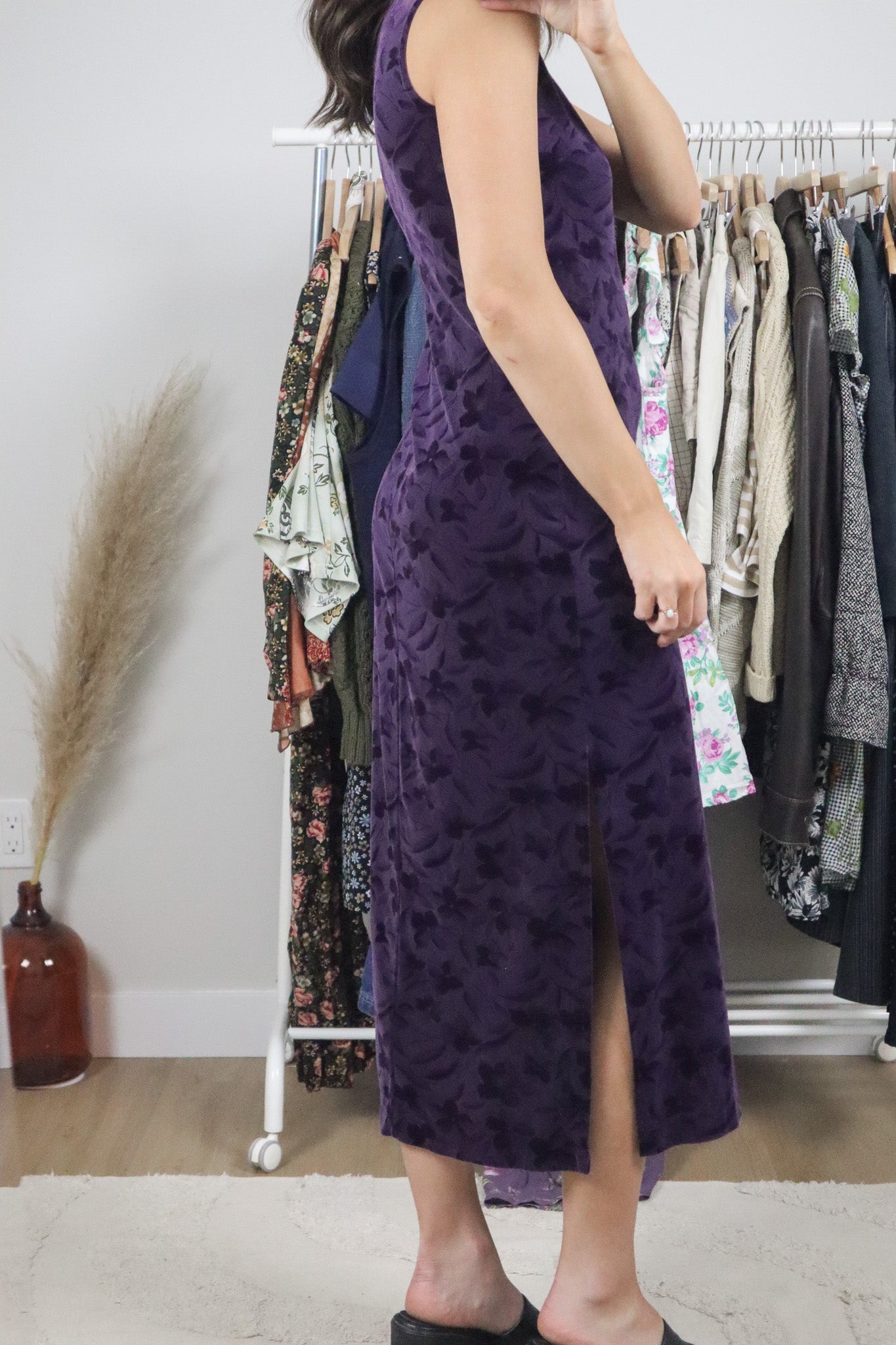 Made in Canada x Vintage x Velvet Maxi Dress (S)