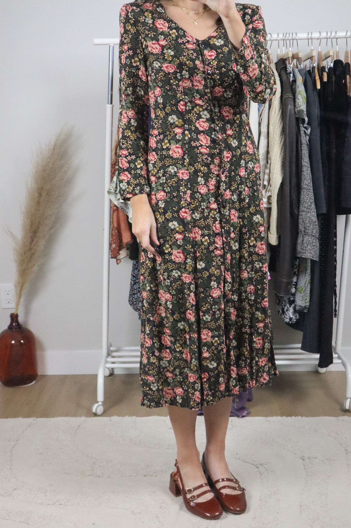 Vintage x Floral Maxi Dress (S)