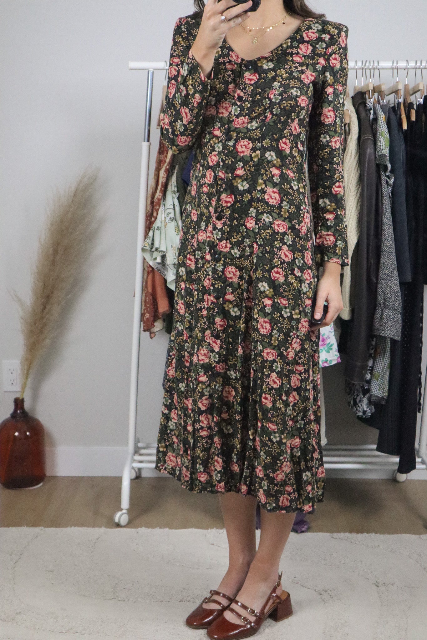 Vintage x Floral Maxi Dress (S)