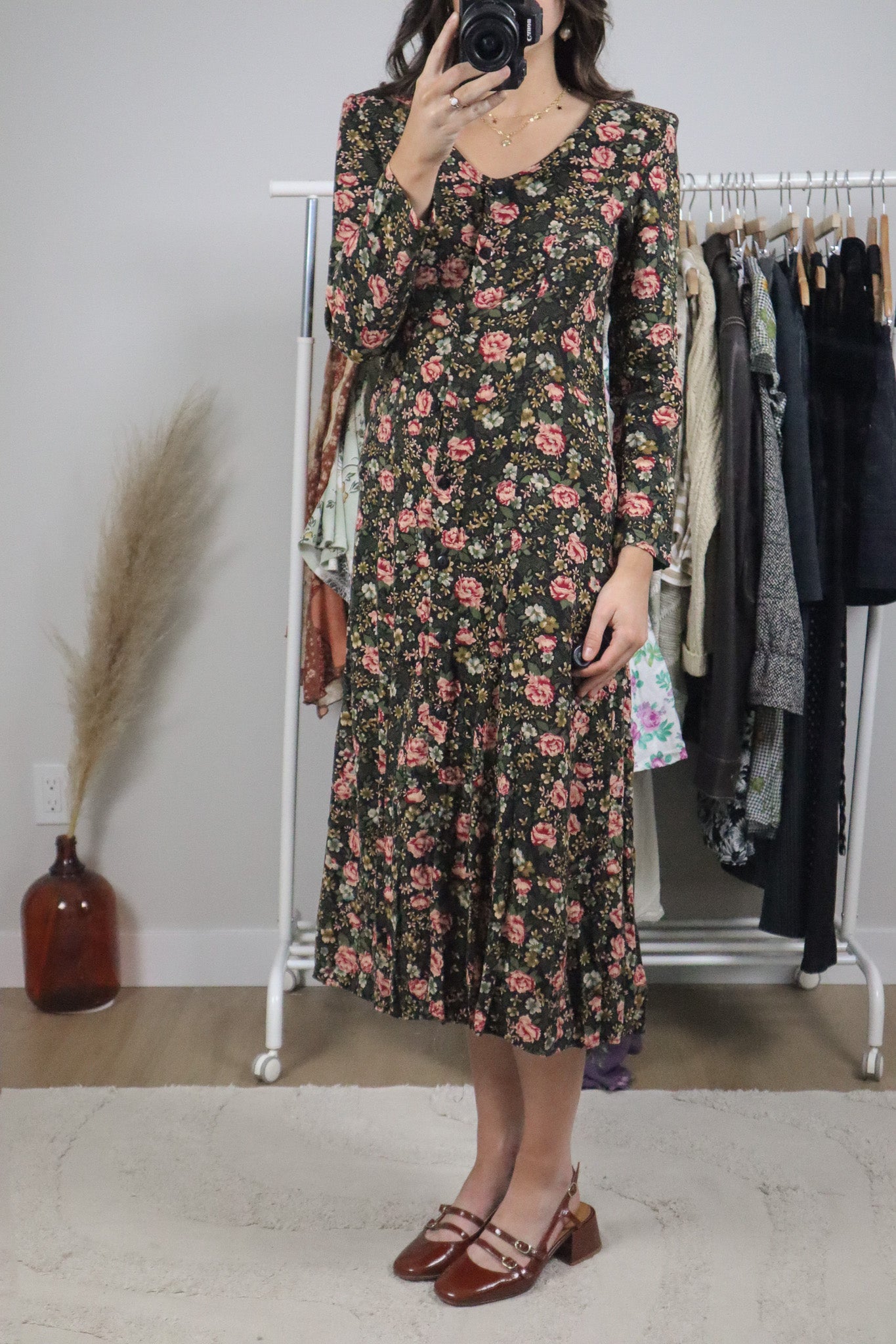 Vintage x Floral Maxi Dress (S)