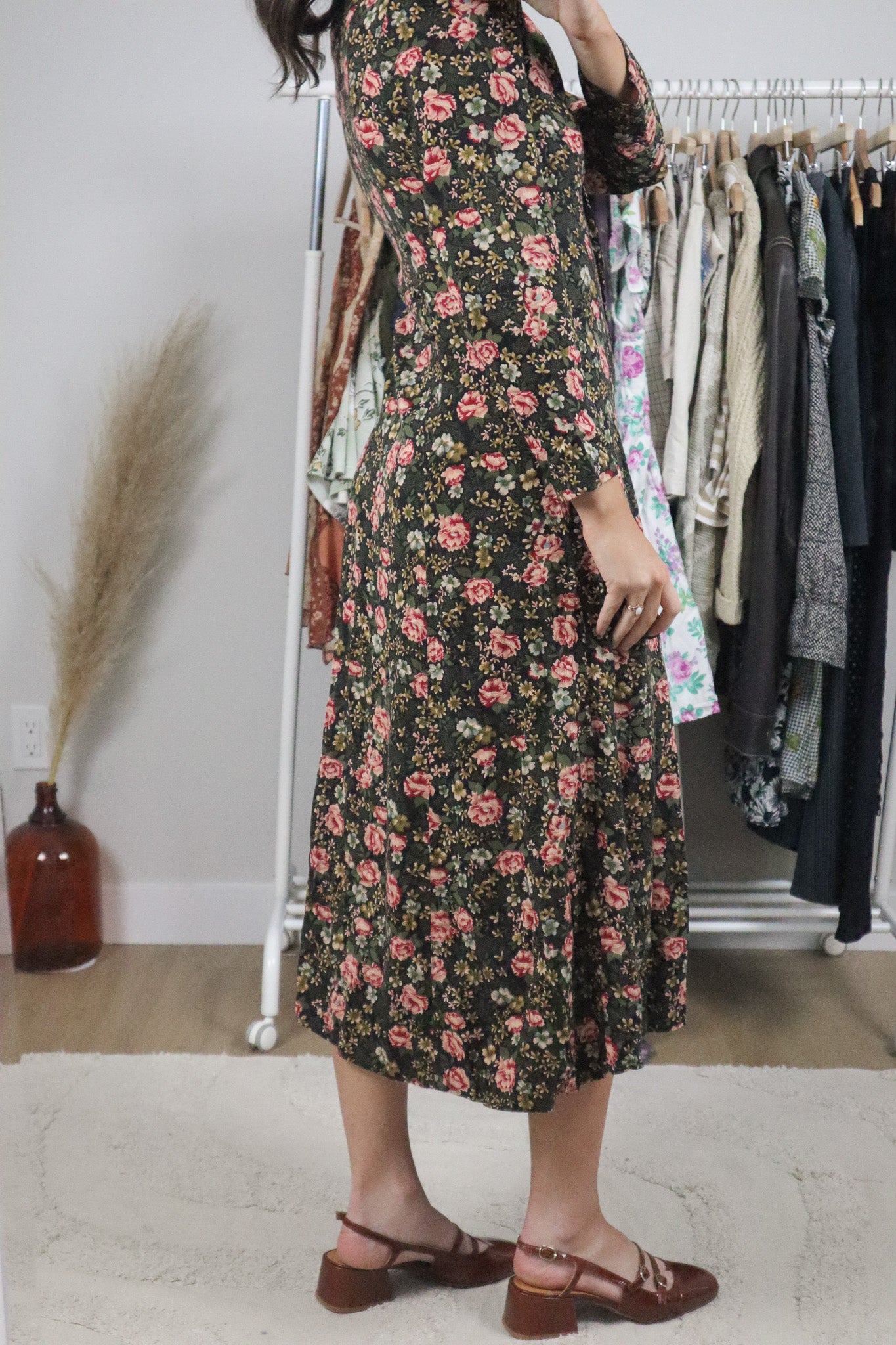 Vintage x Floral Maxi Dress (S)