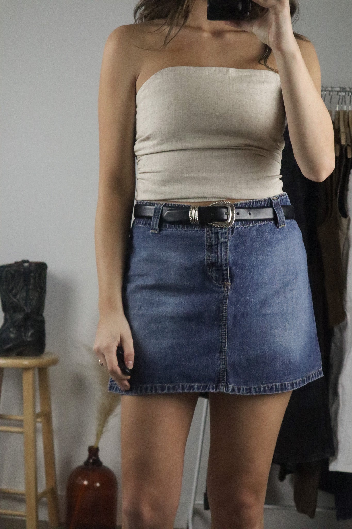 Vintage x Leather Belt (S/M)